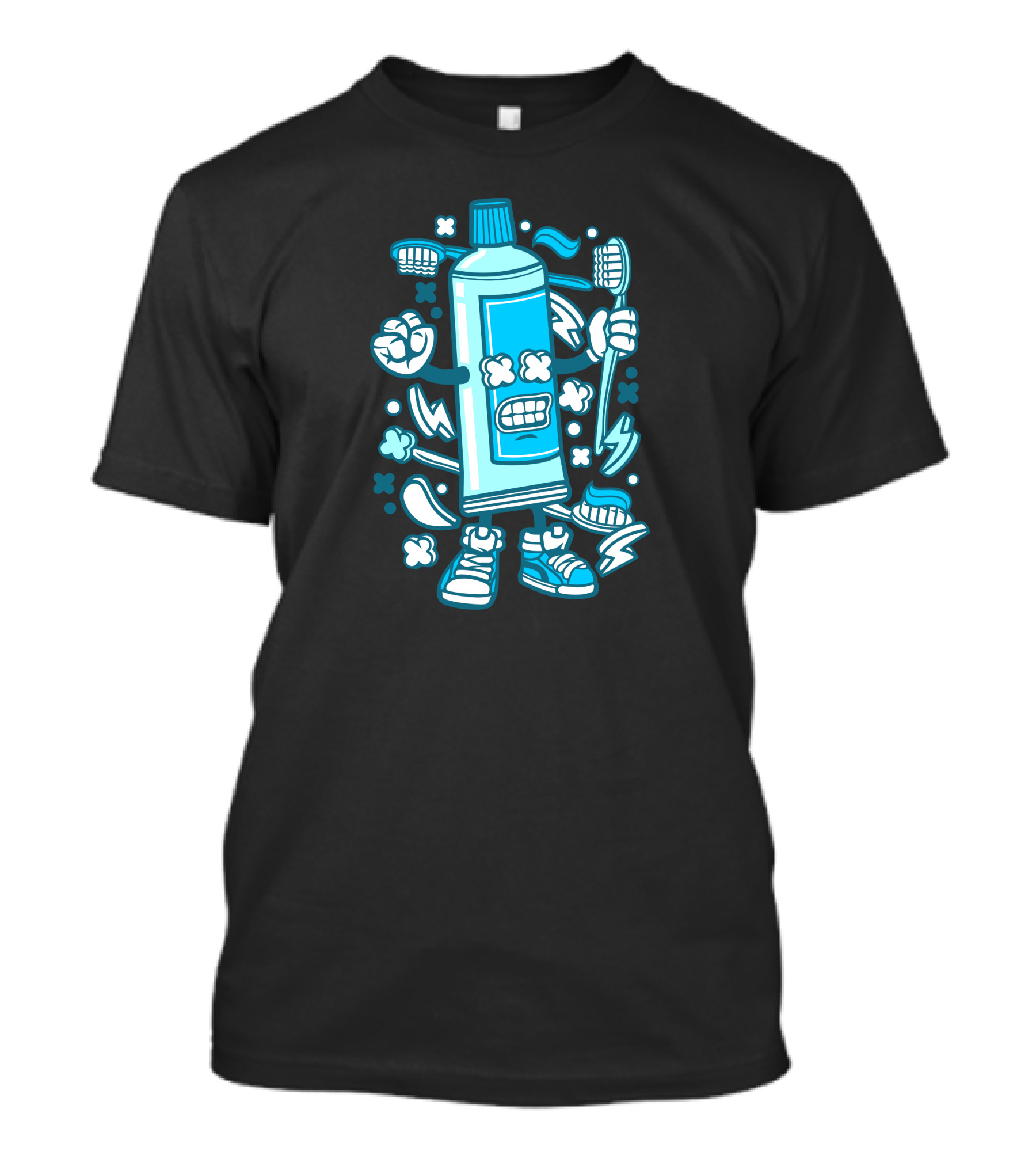 Fighting Toothpaste Tube With Sneakers And Angry Face T-Shirt