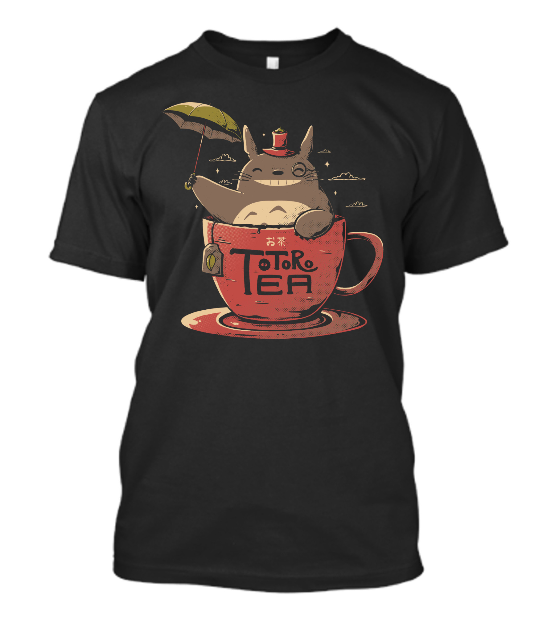 Totoro Tea Cup With Umbrella And Hat T-Shirt