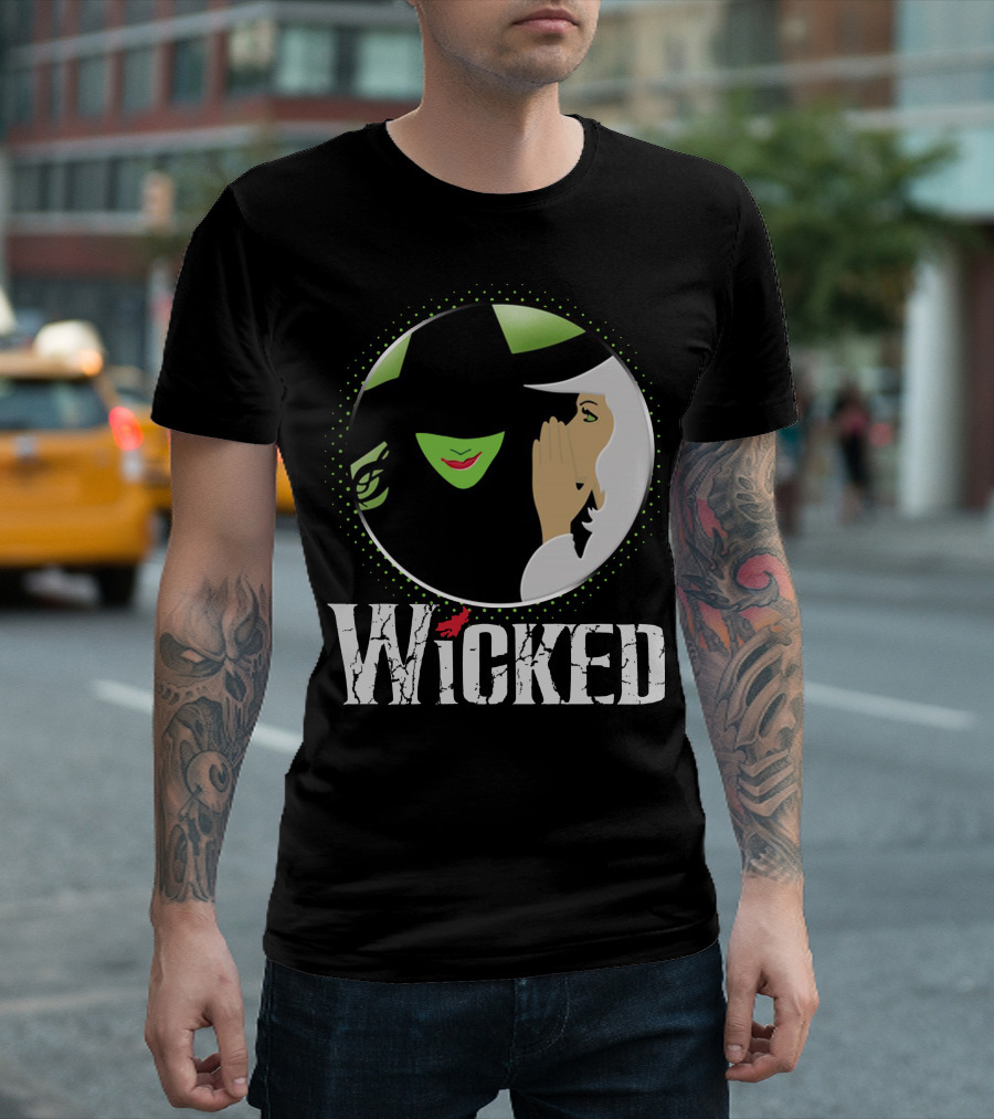 Wicked Musical Vintage Inspired Characters Green Face and Whisper T-Shirt