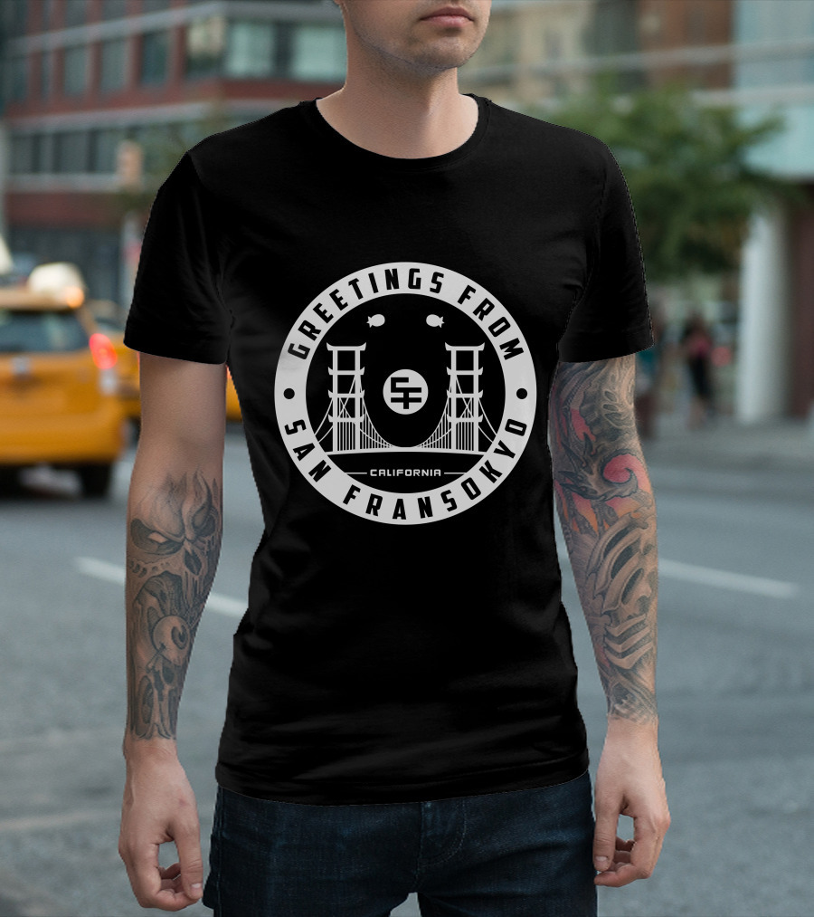 Greetings From San Fransokyo California Iconic Bridge SF T-Shirt