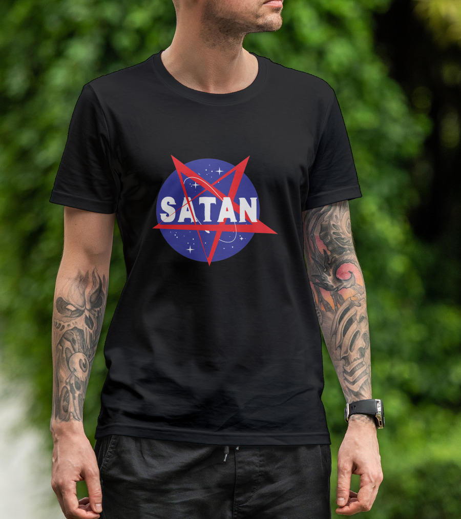 NASATAN SATAN Logo With Cosmos Elements T-Shirt