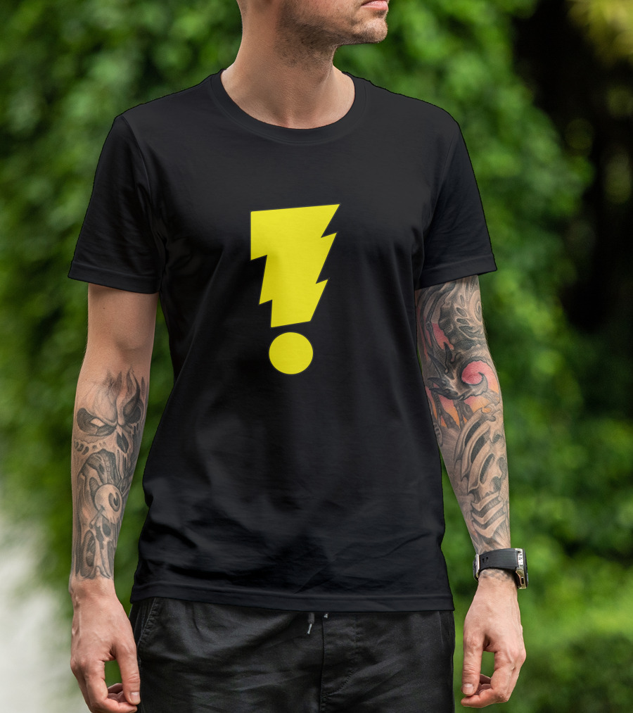 MADMAN Bold Yellow Exclamation Lightning Bolt T-Shirt