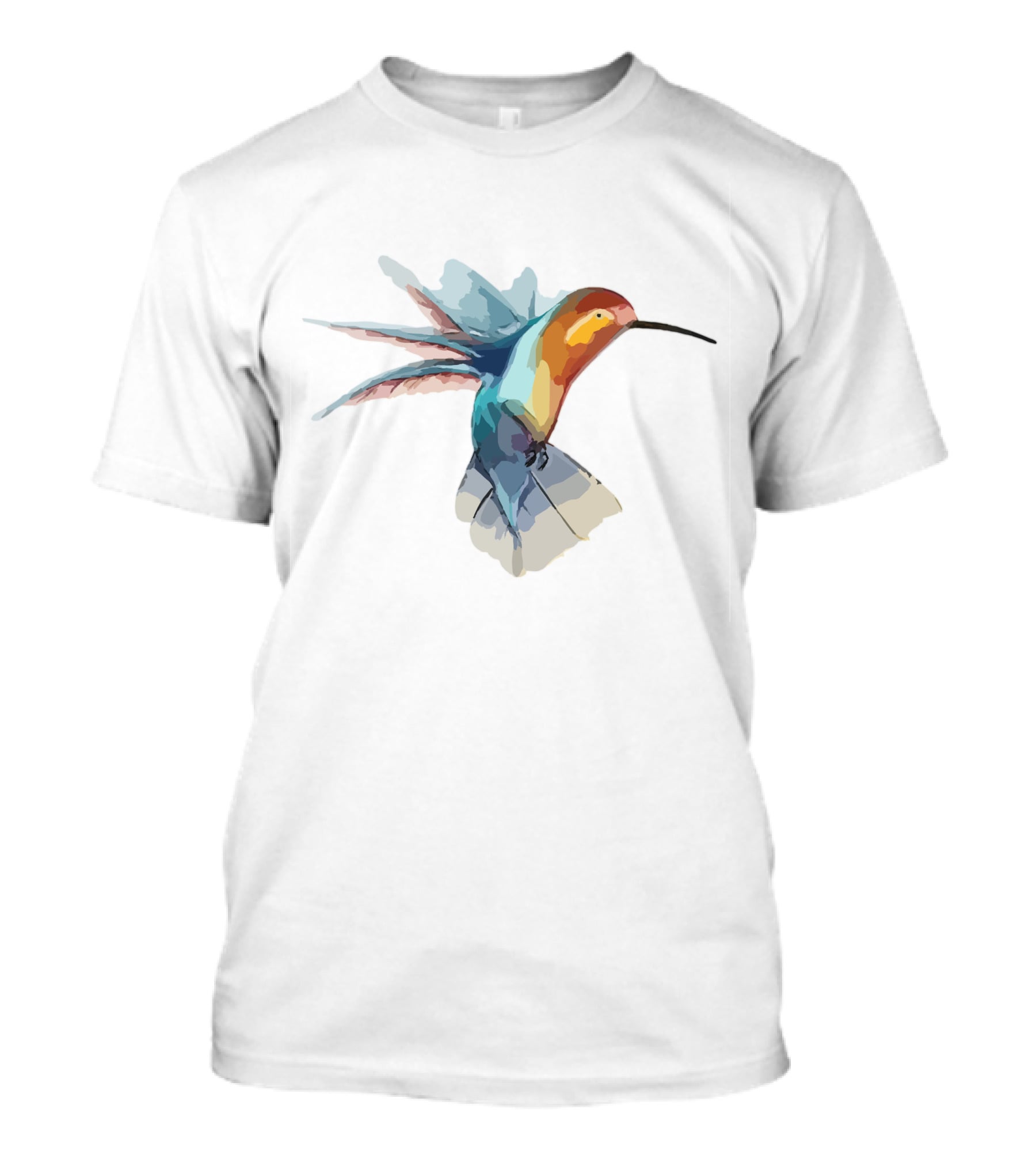 Ao Hinh Con Chim Vibrant Watercolor Bird T-Shirt