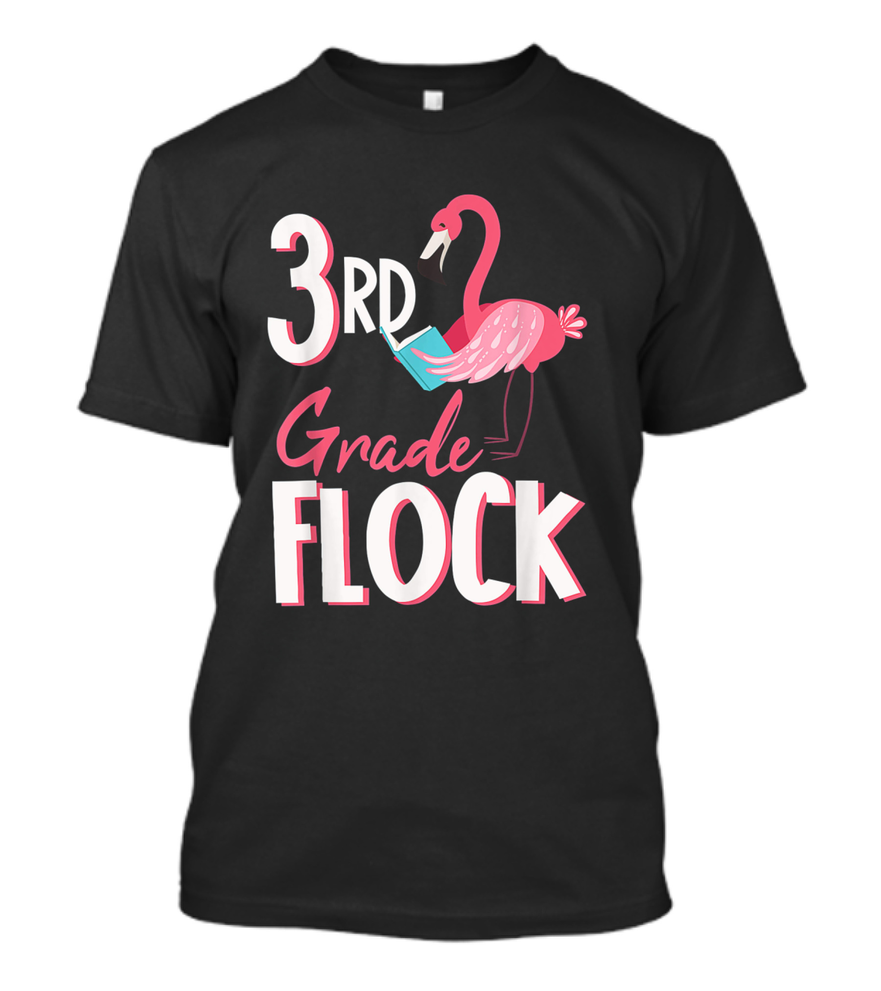 3rd Grade Flock Flamingo Reader Team Teacher T-Shirt