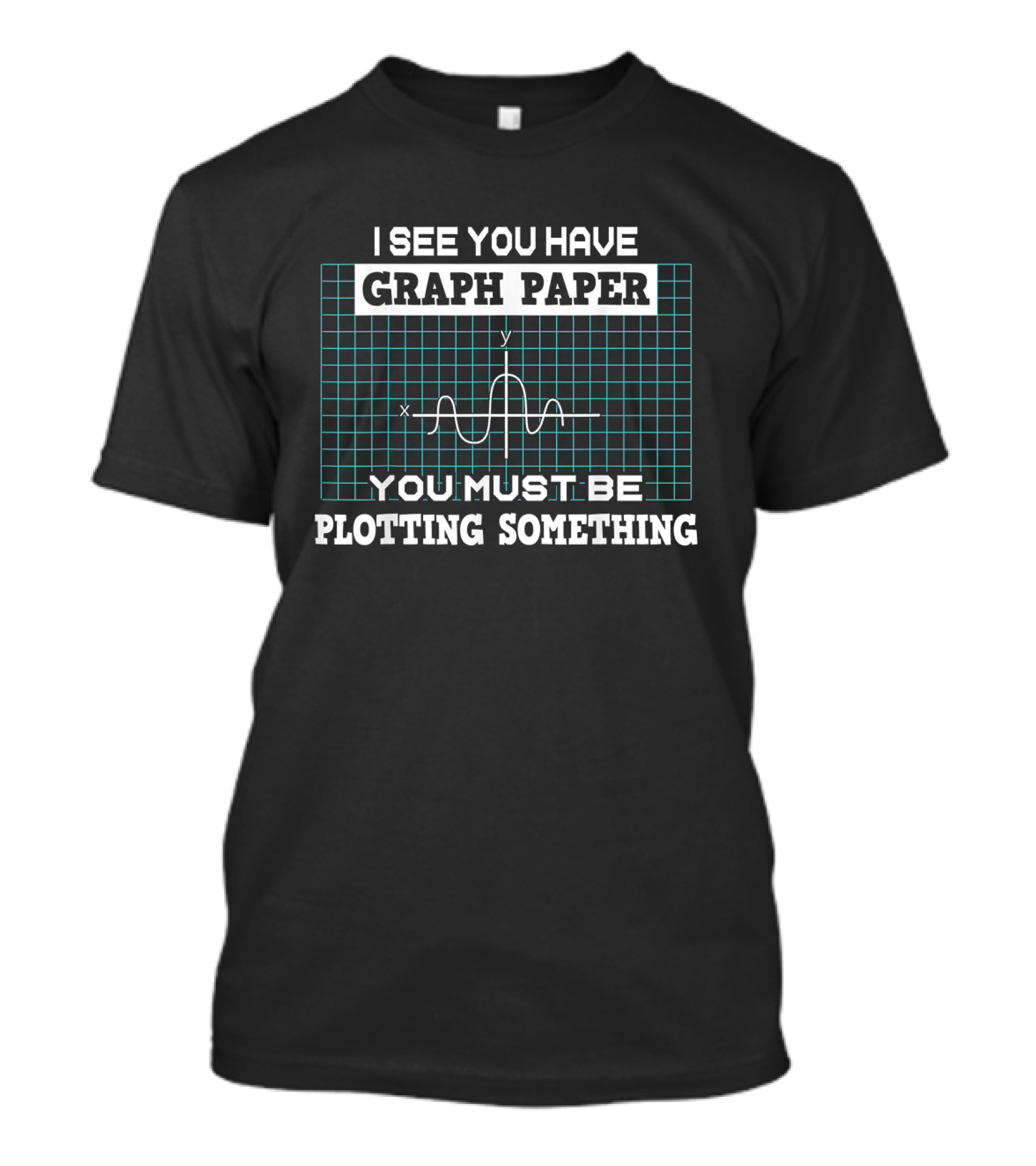 I See You Have Graph Paper You Must Be Plotting Something Math Pun T-Shirt