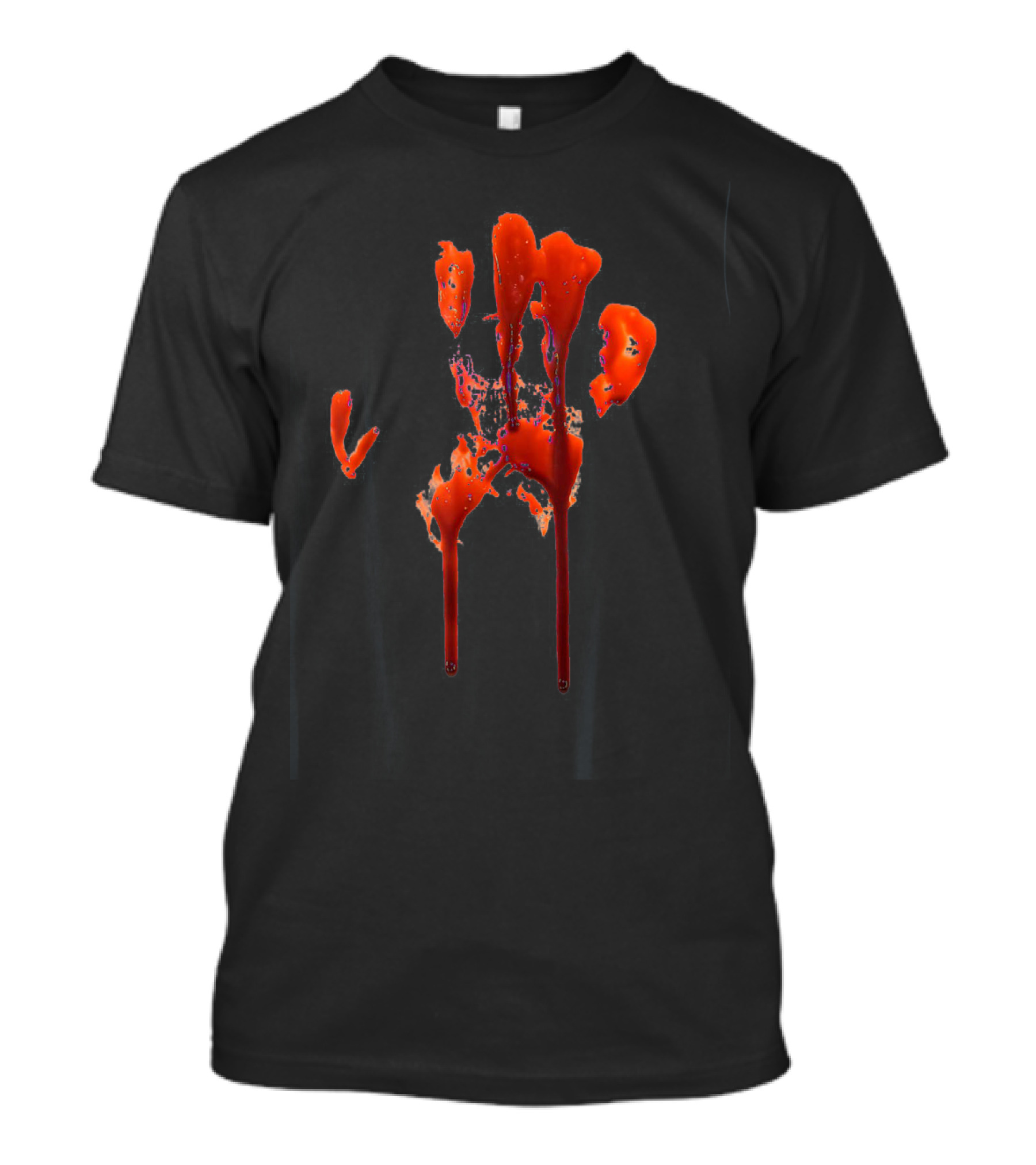 Happy Halloween Bloody Handprint Dripping Red T-Shirt