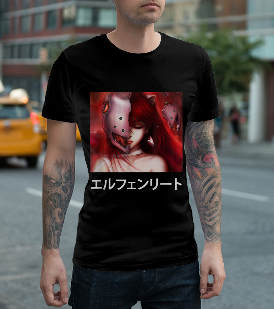 Elfen Lied Lucy Masked Red-Haired Anime Character T-Shirt