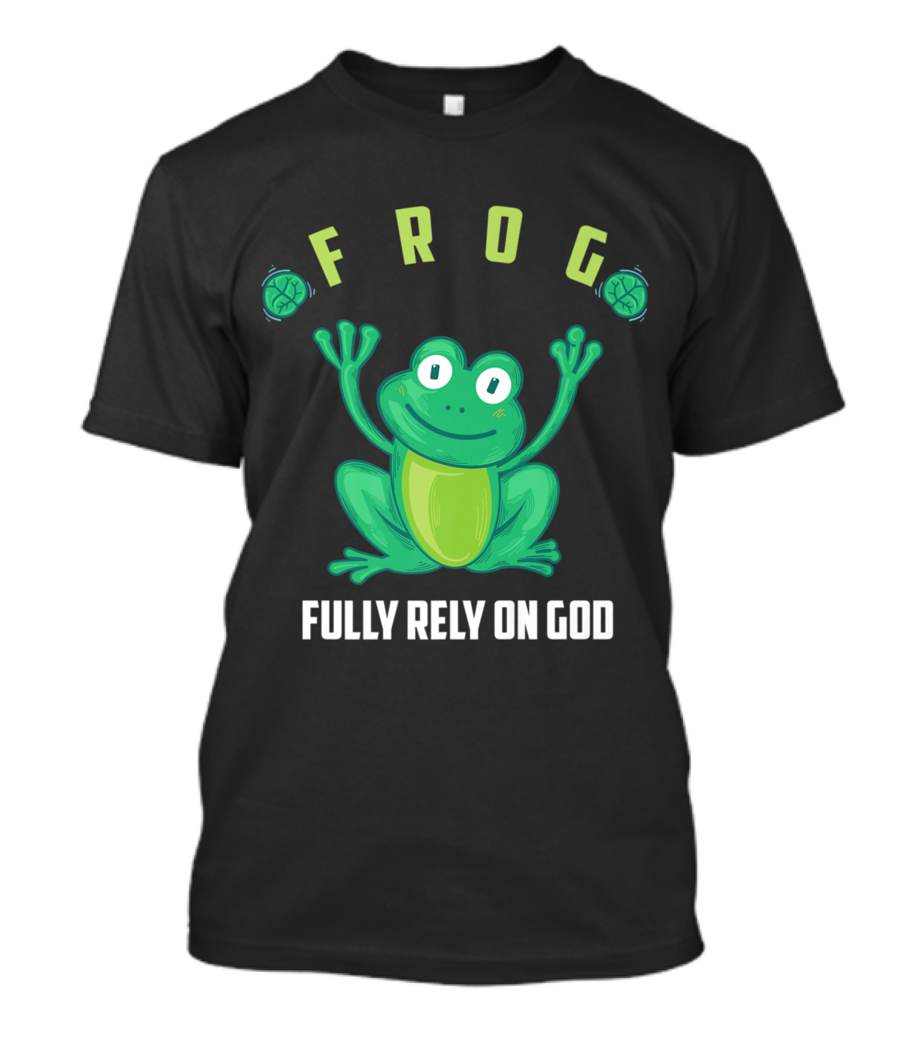 Frog Fully Rely On God Inspirational Religious T-Shirt