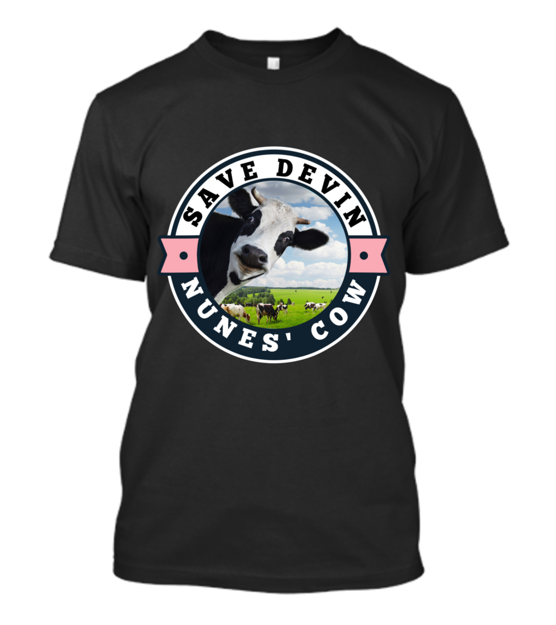 Save Devin Nunes Cow Pastoral Meadow Humor Farmer's Iconic Cattle Recognition T-Shirt