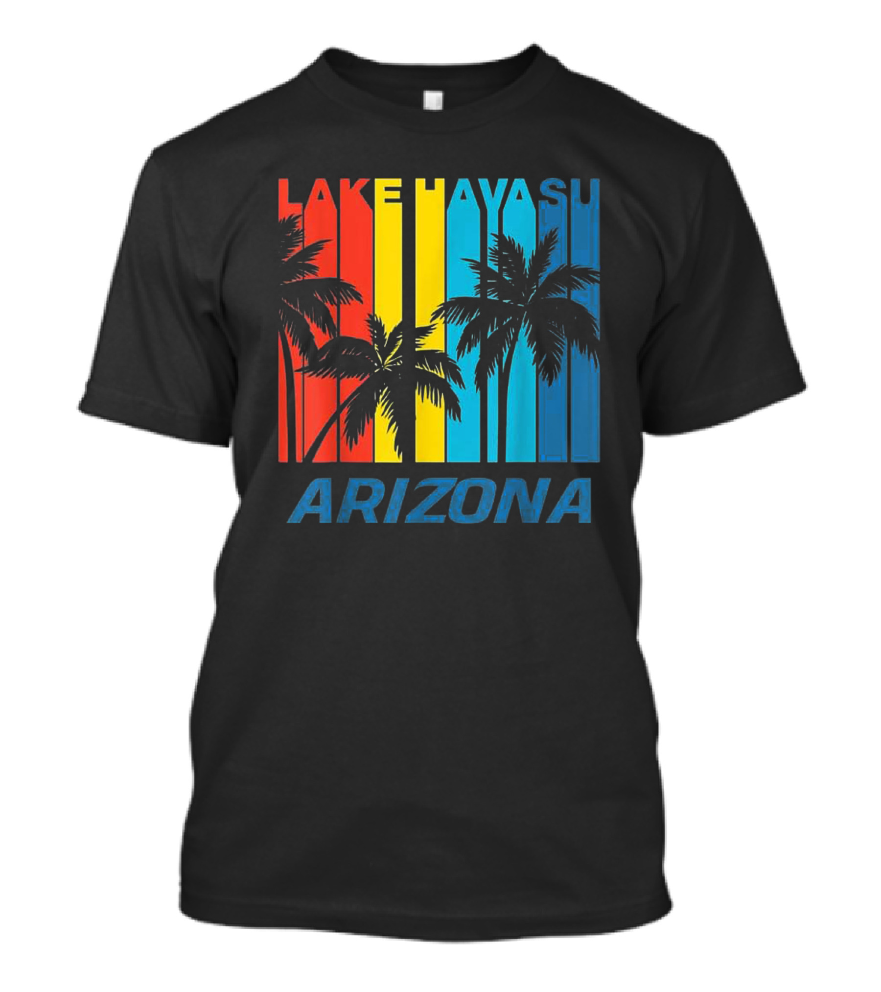 Lake Havasu Arizona Retro Palm Trees Vacation Colorful Stripes T-Shirt
