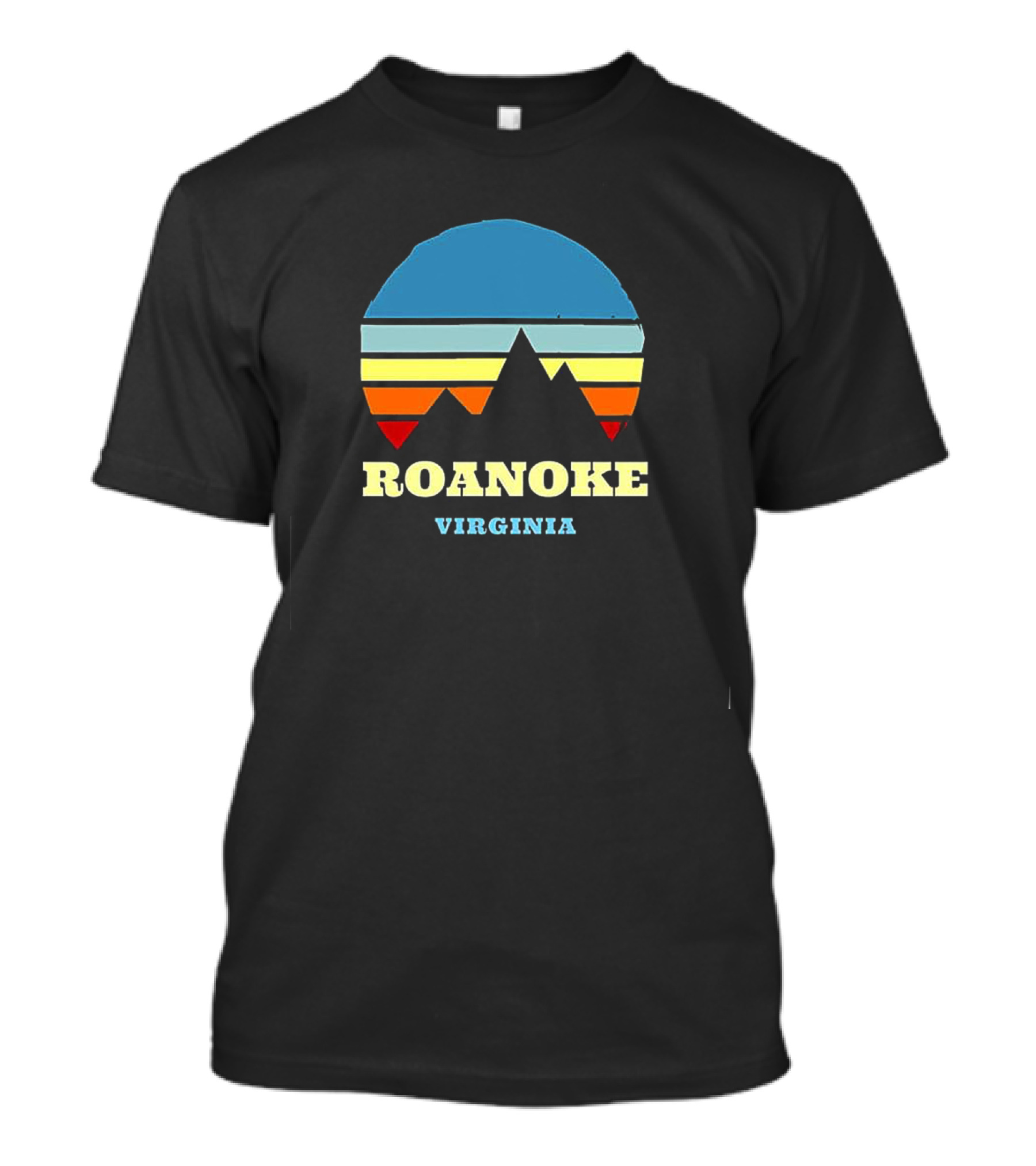 Roanoke Virginia Retro Mountain Sunset T-Shirt