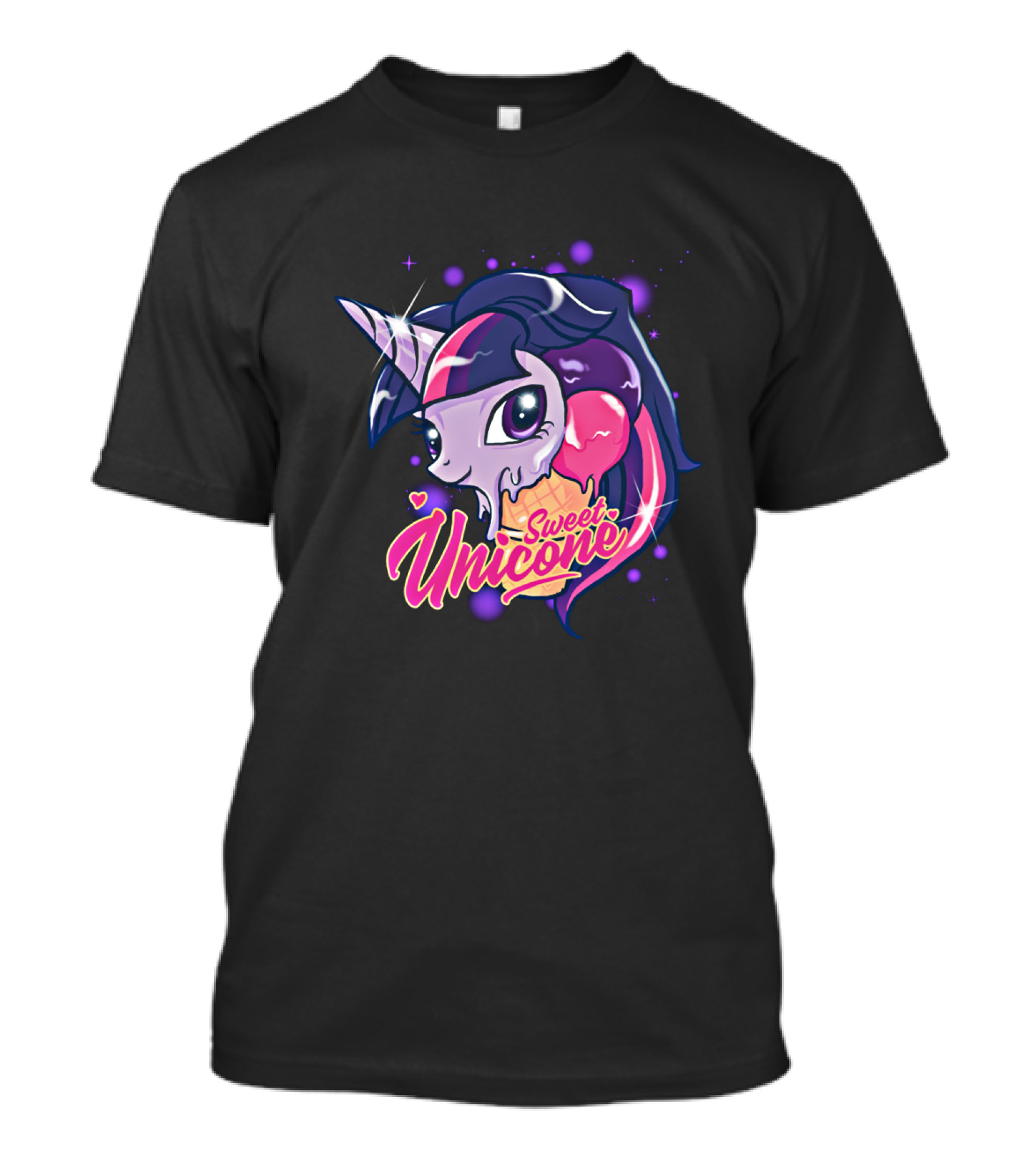 Sweet Unicone Ice Cream Unicorn Magic With Cone And Stars T-Shirt