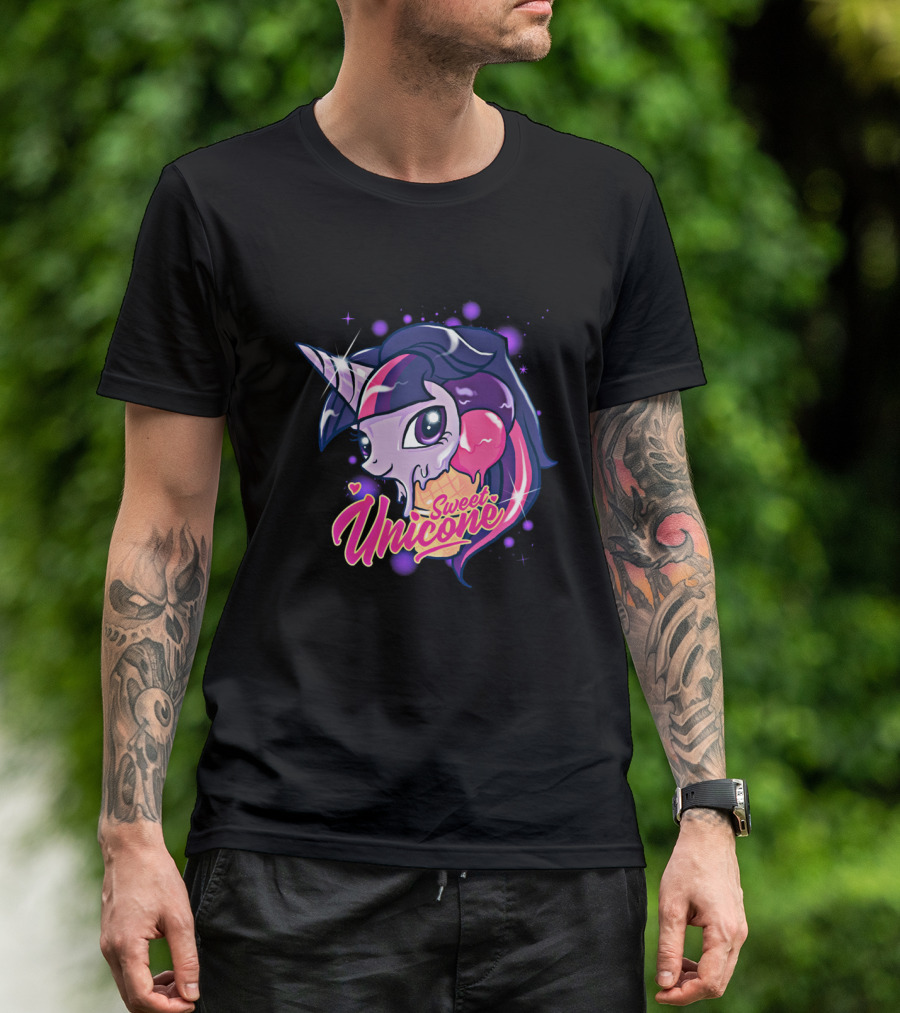 Sweet Unicone Ice Cream Unicorn Magic With Cone And Stars T-Shirt