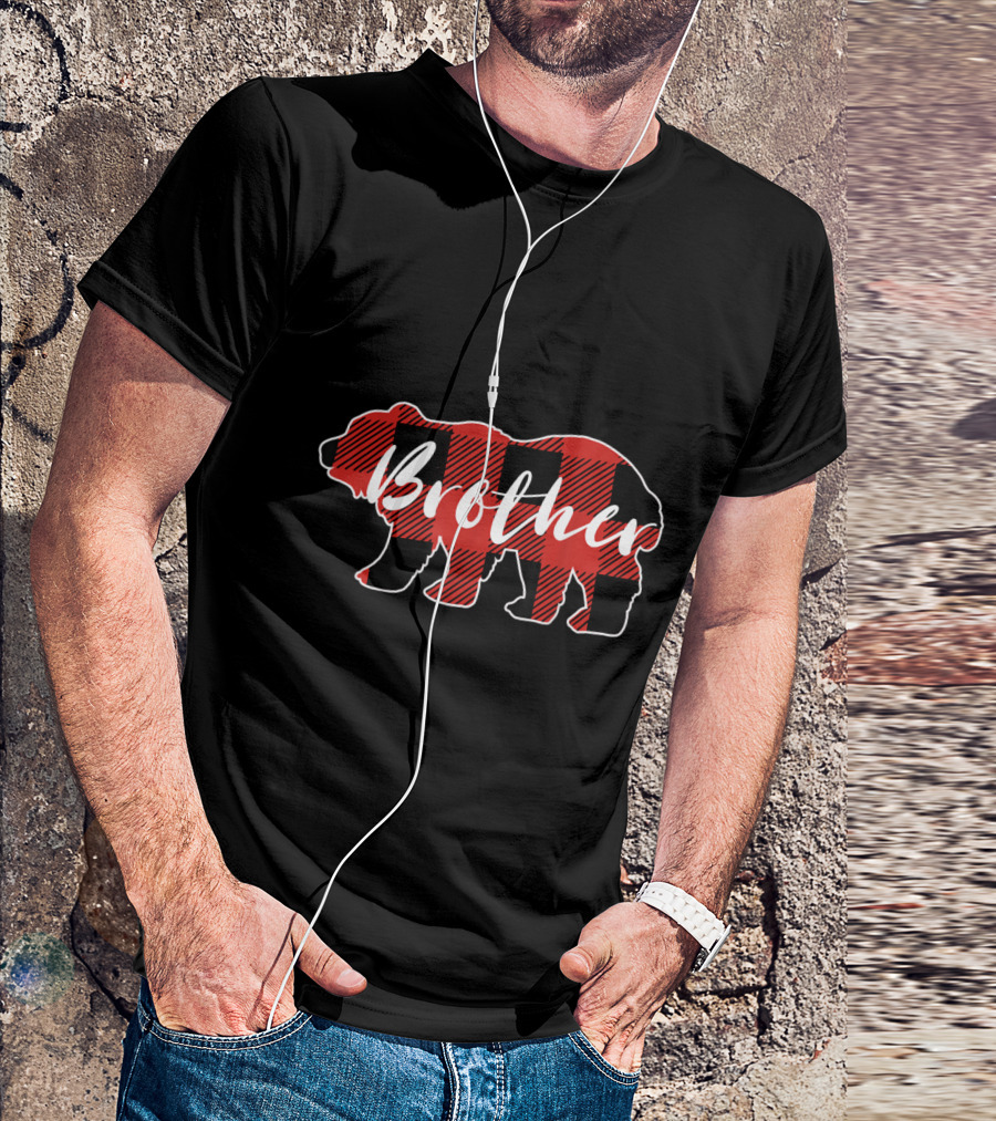 Brother Buffalo Plaid Bear T-Shirt