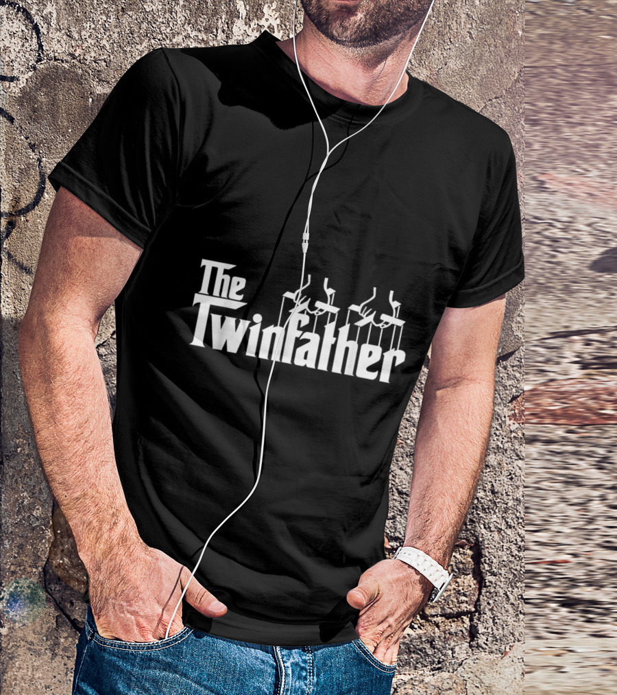 The Twinfather Funny Twin Dad Parody Godfather Puppet Hands T-Shirt
