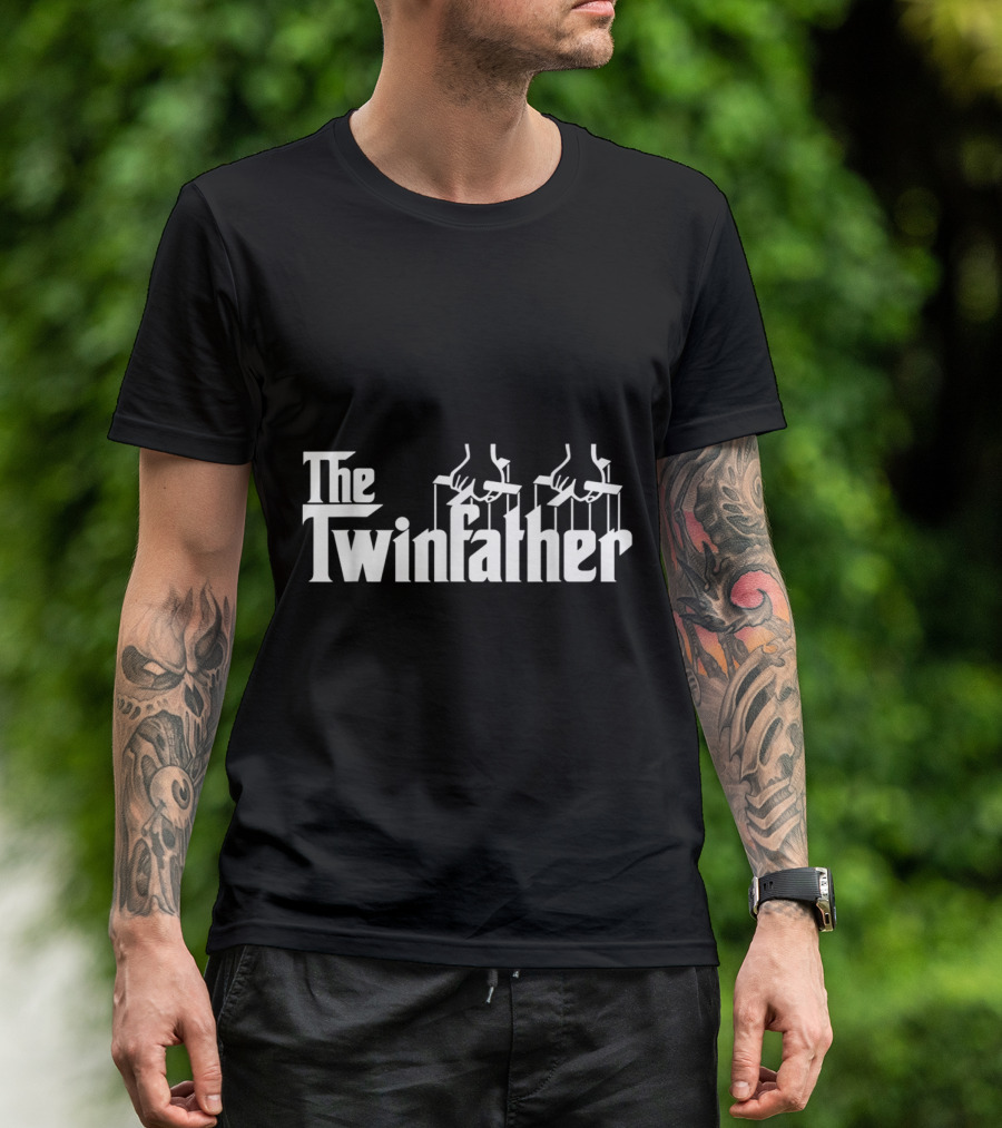 The Twinfather Funny Twin Dad Parody Godfather Puppet Hands T-Shirt