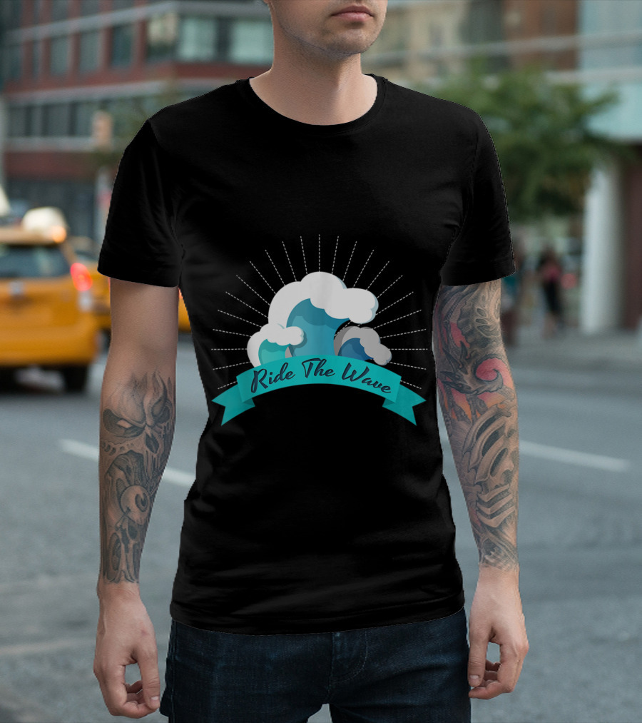 Ride The Wave Surfing Clouds and Ocean Adventure T-Shirt