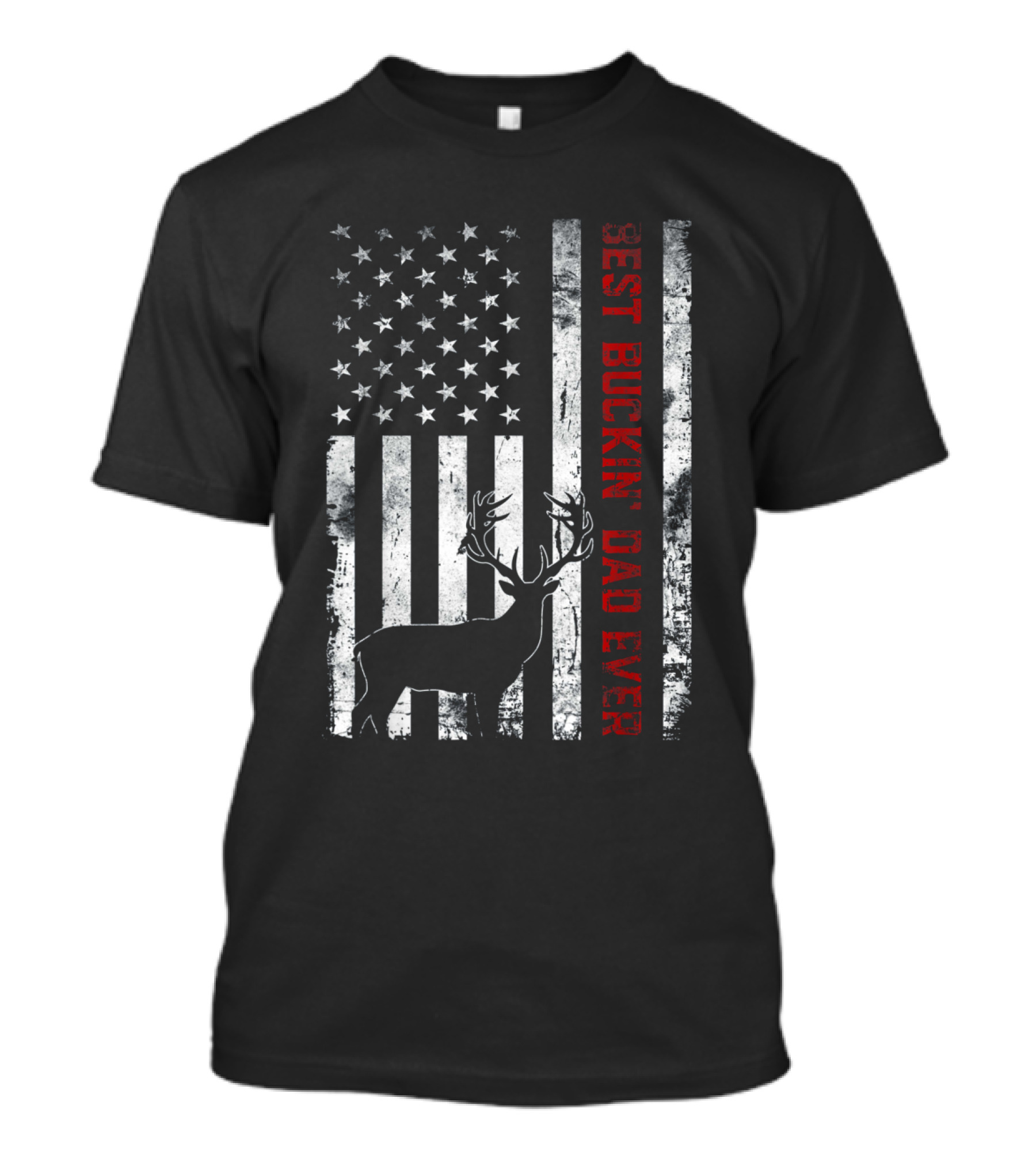 Patriotic USA Flag Best Buckin' Dad Ever With Deer T-Shirt