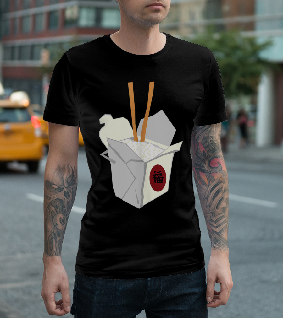 Chinese Takeout Box with Chopsticks T-Shirt