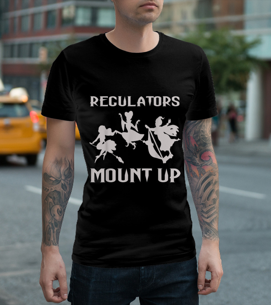Regulators Mount Up Witches Silhouette Halloween T-Shirt