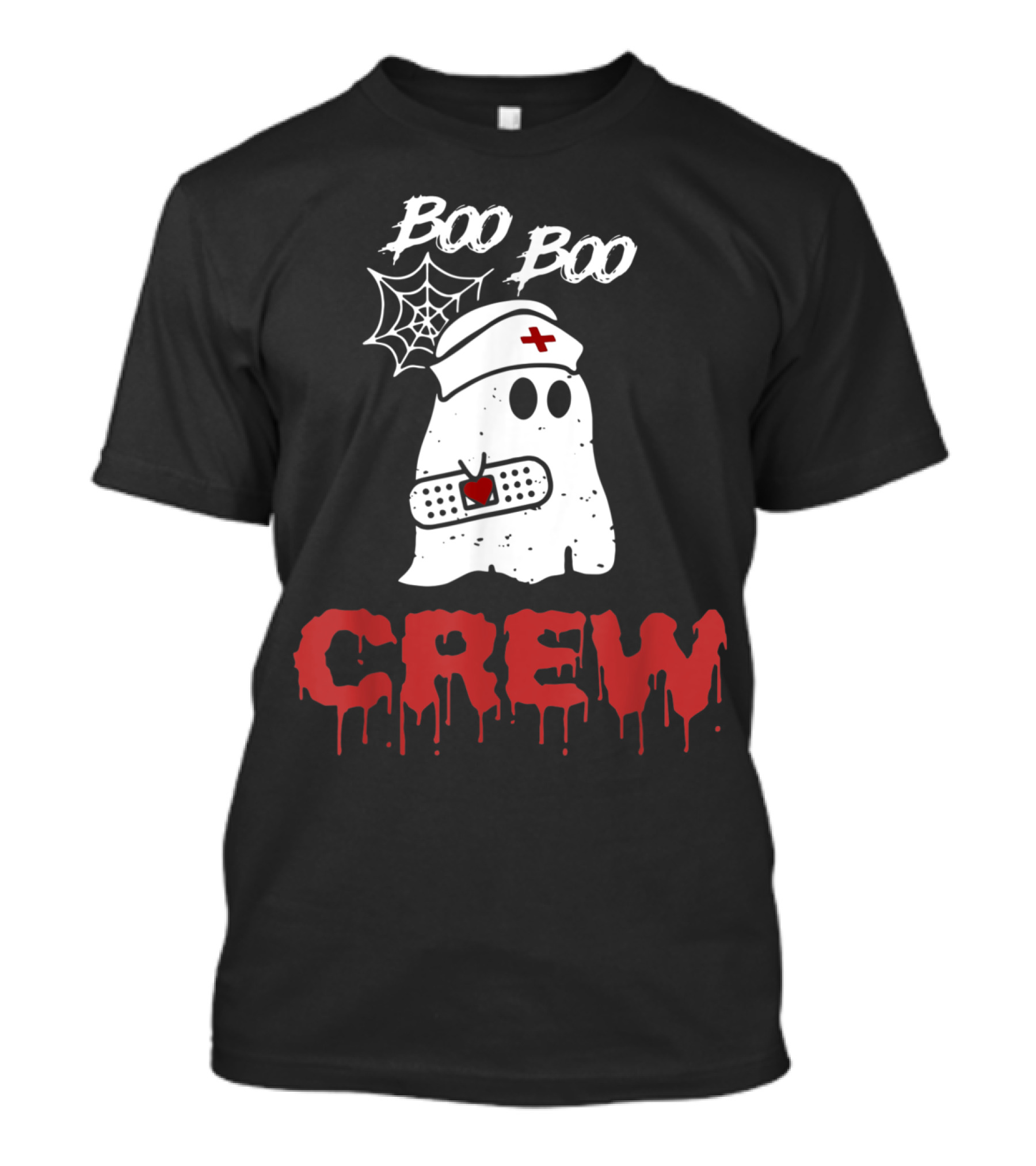 Boo Boo Crew RN Nurse Ghost With Bandage Halloween T-Shirt