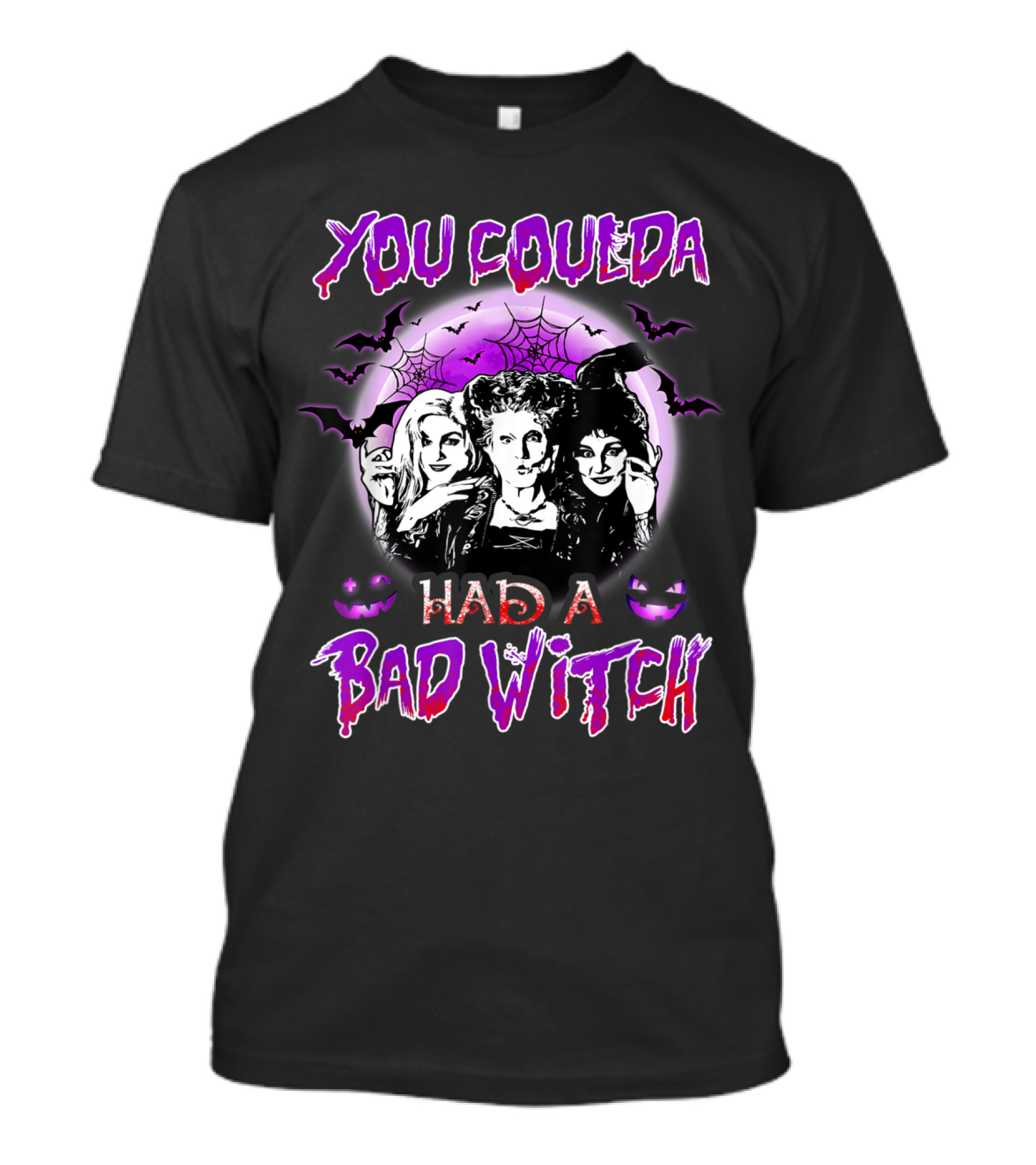 You Coulda Had A Bad Witch Halloween Sisters With Spider Webs And Bats T-Shirt
