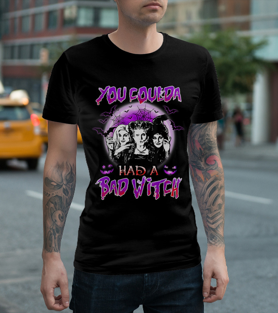 You Coulda Had A Bad Witch Halloween Sisters With Spider Webs And Bats T-Shirt