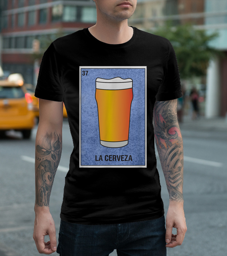Loteria 37 La Cerveza Mexican Beer Lovers Card T-Shirt