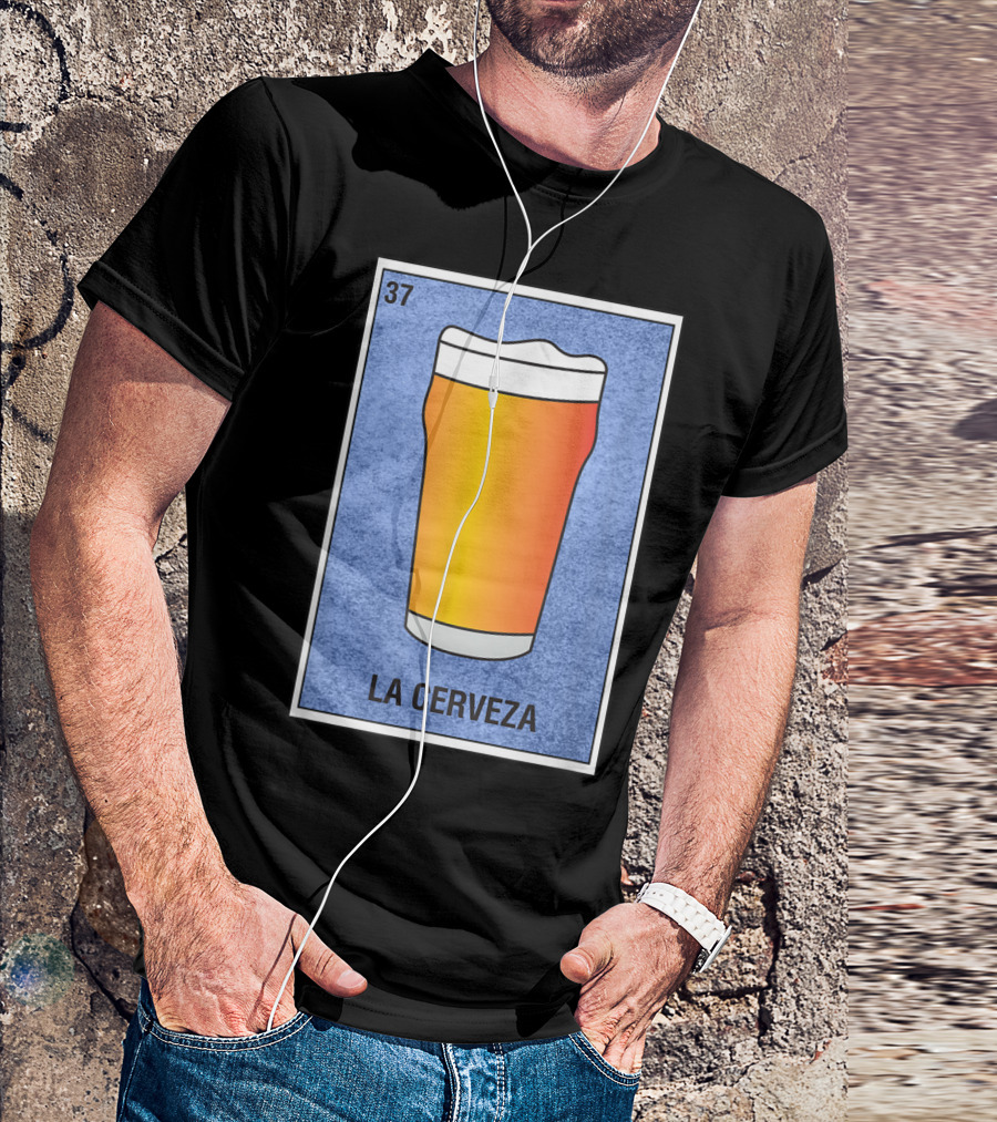 Loteria 37 La Cerveza Mexican Beer Lovers Card T-Shirt