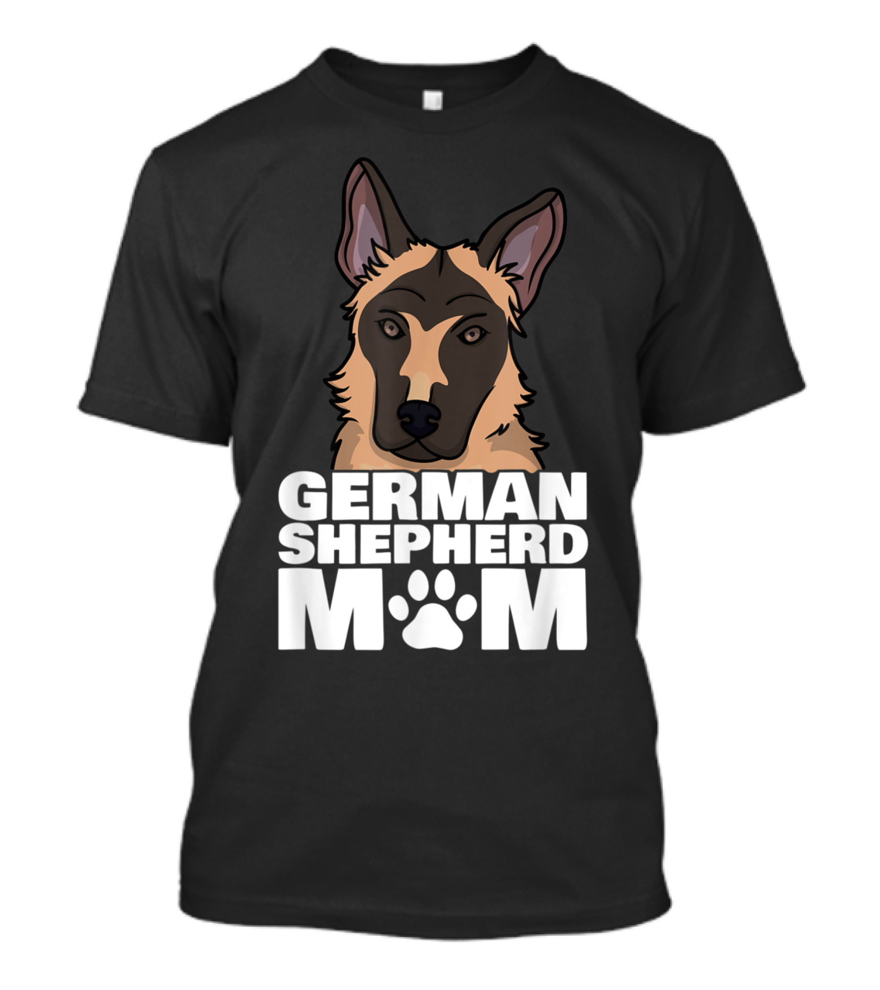 German Shepherd Mom Dog Paw Illustration With GSD T-Shirt