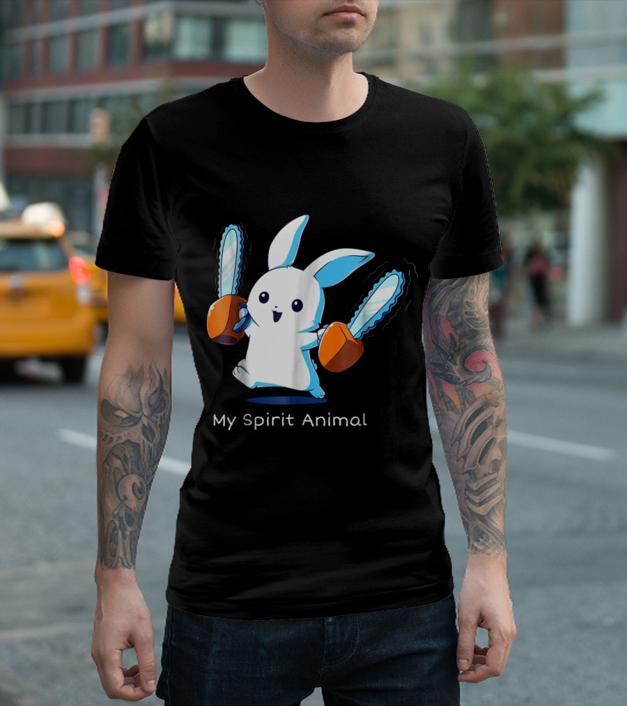 Bunny Wielding Chainsaws My Spirit Animal T-Shirt