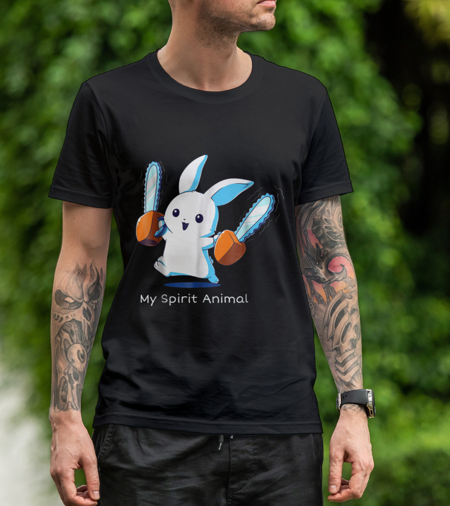 Bunny Wielding Chainsaws My Spirit Animal T-Shirt