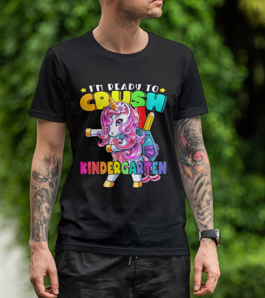 I'm Ready To Crush Kindergarten Flossing Unicorn Back To School Girls T-Shirt