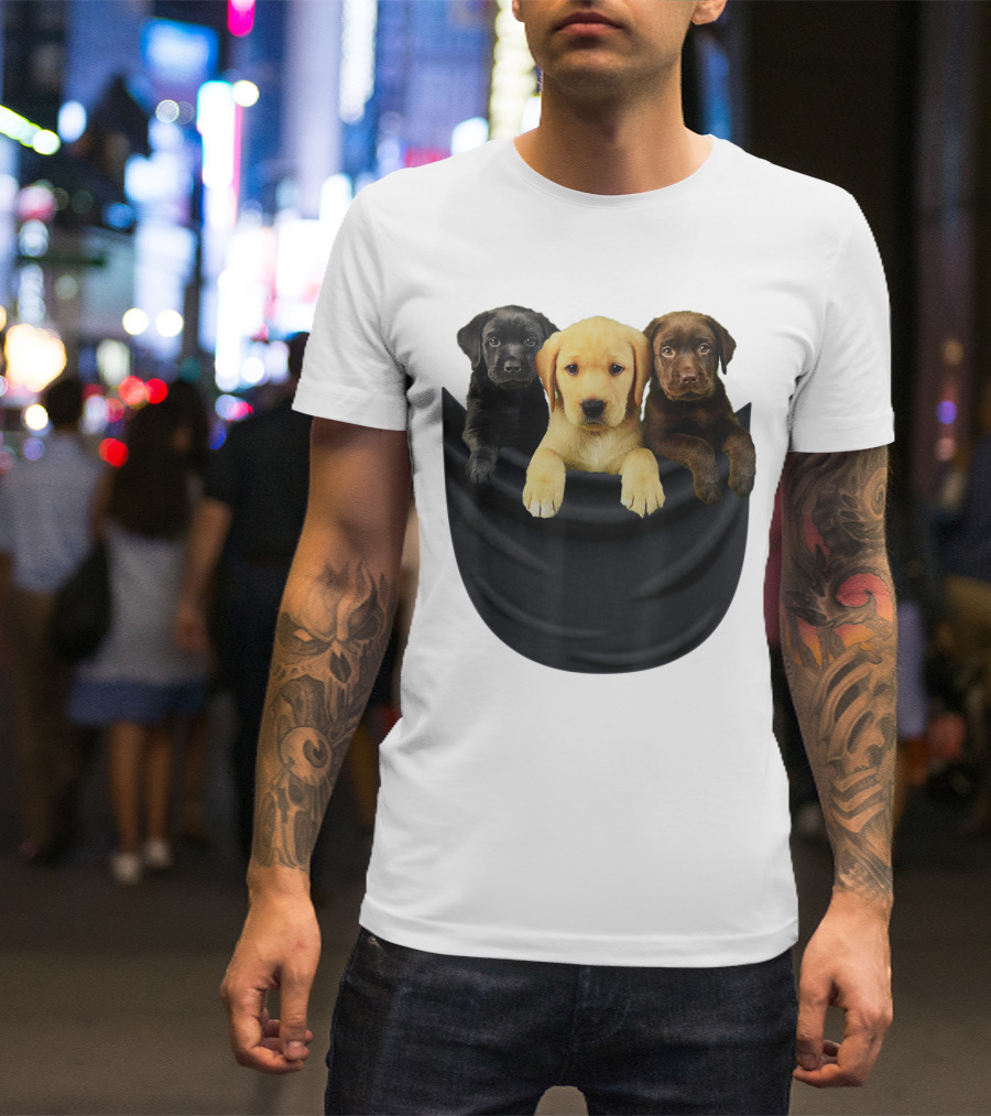3 Labrador Puppies In Pocket Love Dog Puppy T-Shirt
