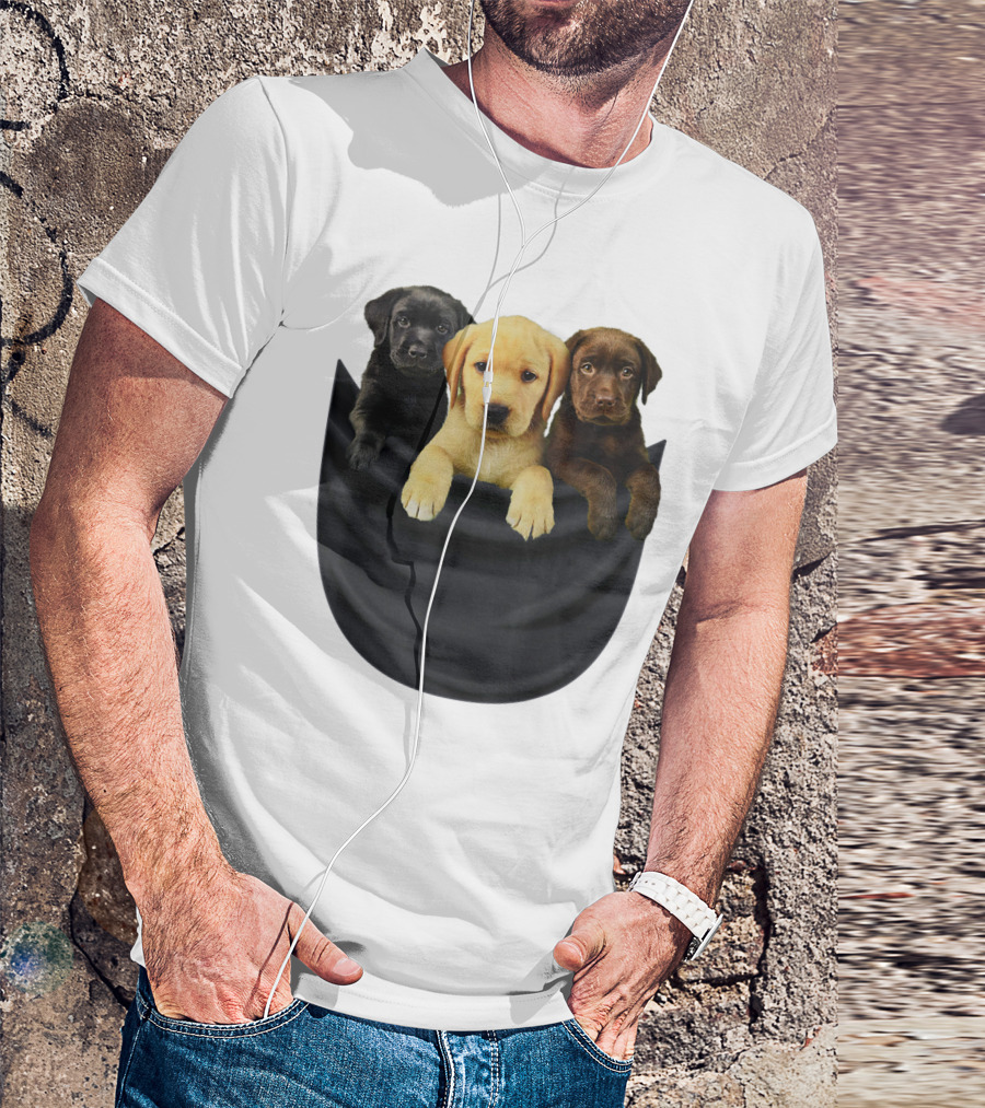 3 Labrador Puppies In Pocket Love Dog Puppy T-Shirt