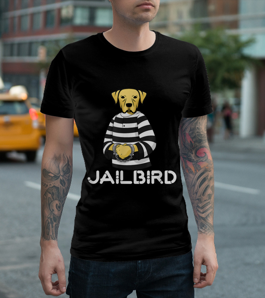 Funny Jailbird Puppy Dog Lovers Pet In Handcuffs T-Shirt