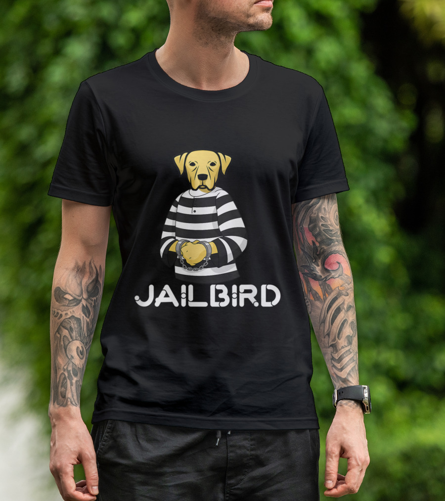 Funny Jailbird Puppy Dog Lovers Pet In Handcuffs T-Shirt