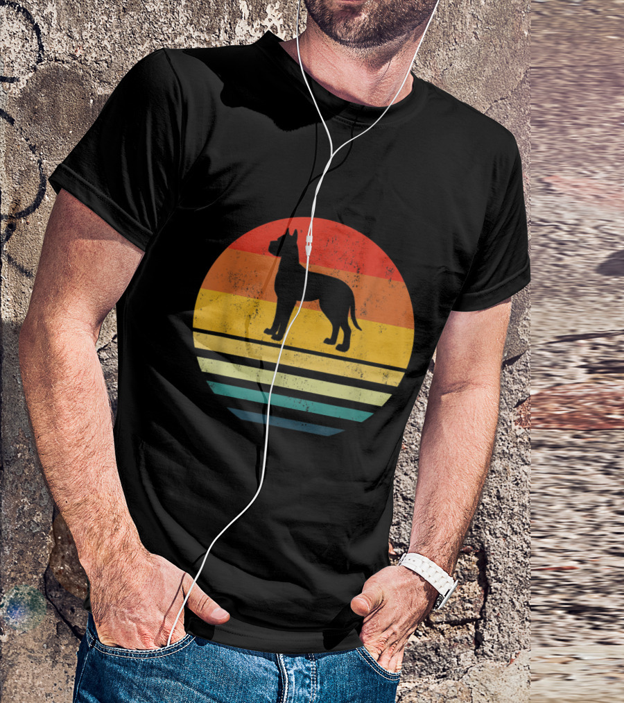 Great Dane Dog Vintage 70S Sunset T-Shirt