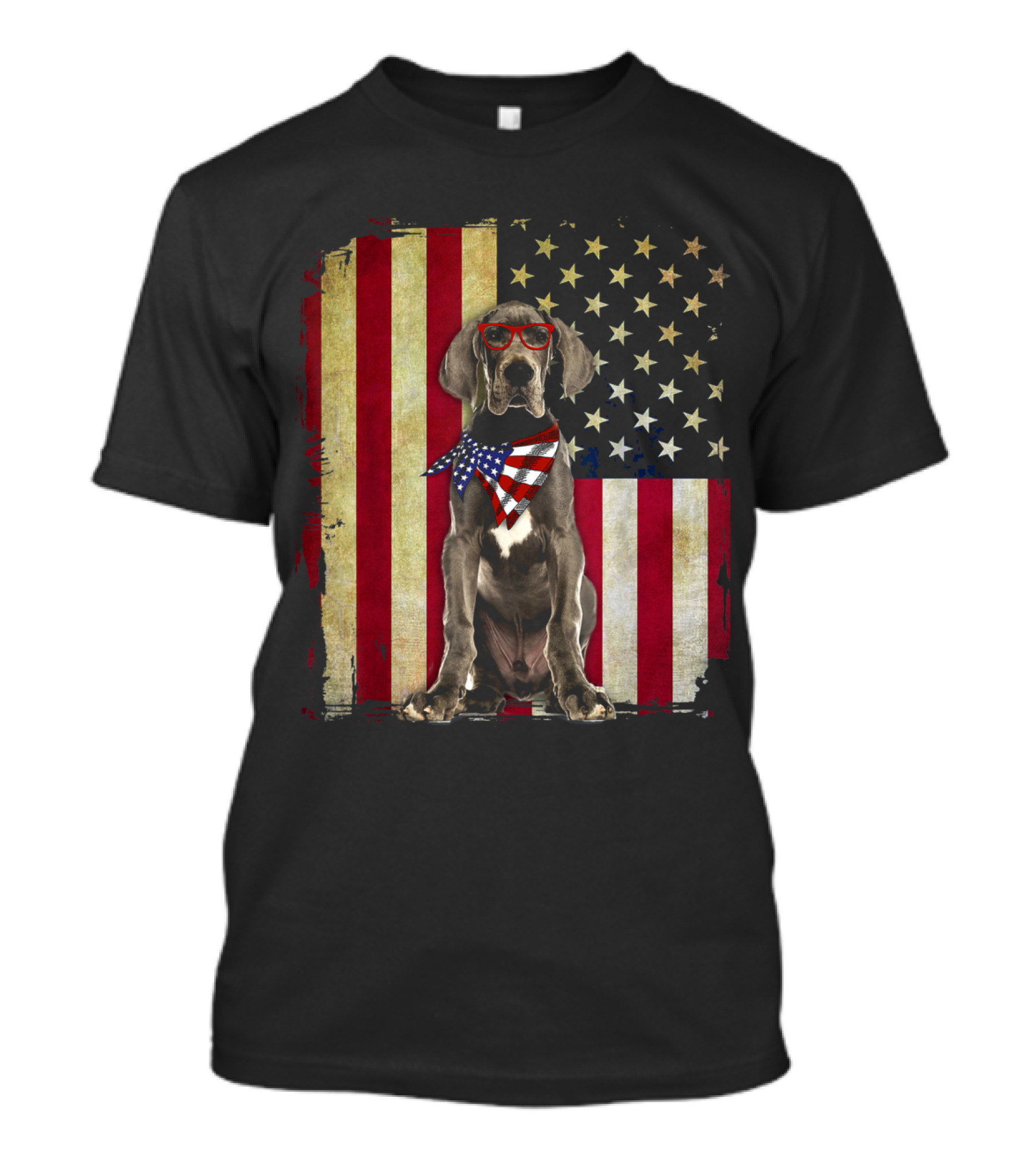 Great Dane American Flag 4th Of July Independence Day T-Shirt