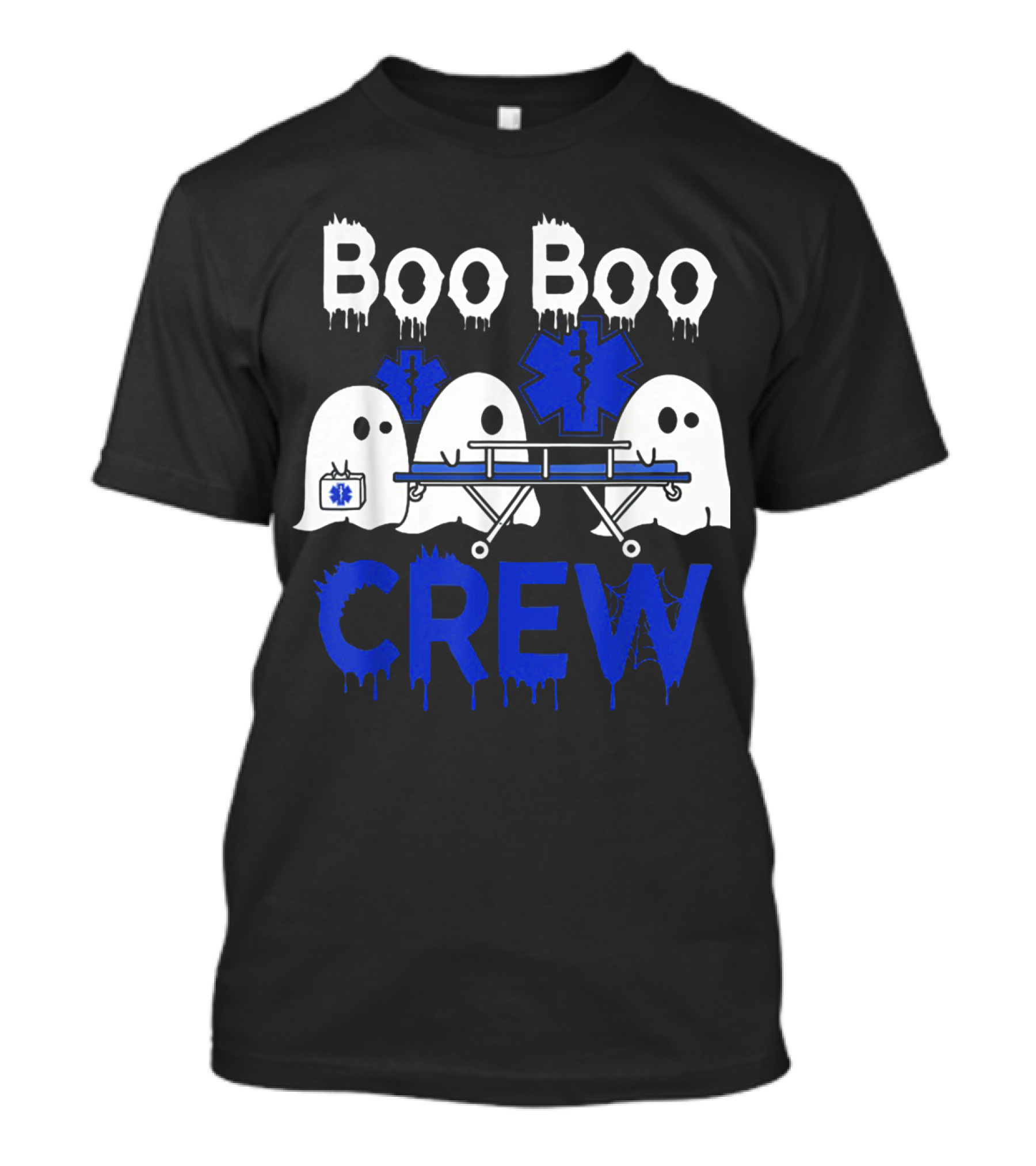 Boo Boo Crew Ghosts EMTs And Paramedics With Medical Symbols And Stretcher T-Shirt