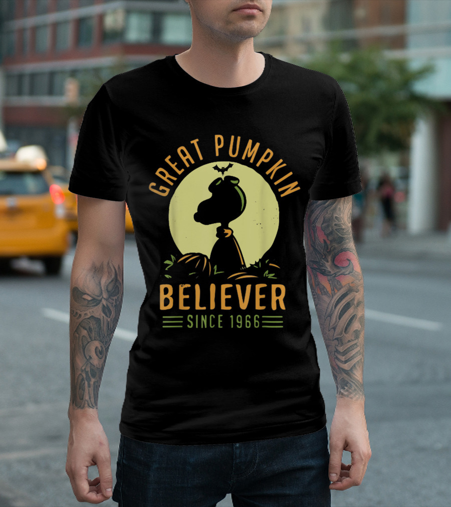 Great Pumpkin Believer Since 1966 Halloween Moonlit T-Shirt