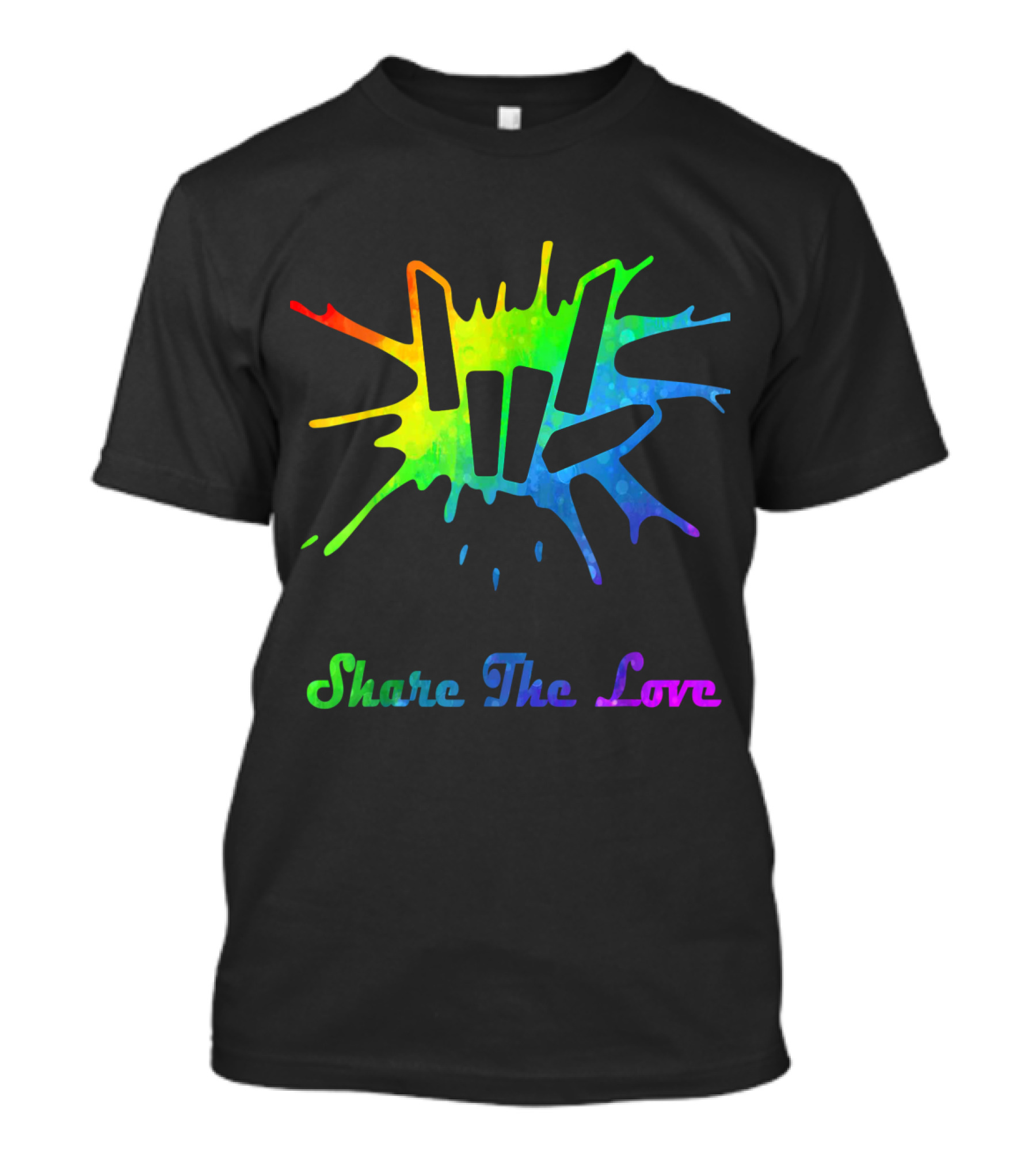 Share The Love Rainbow Splatter For Kids Girls Boysrt T-Shirt