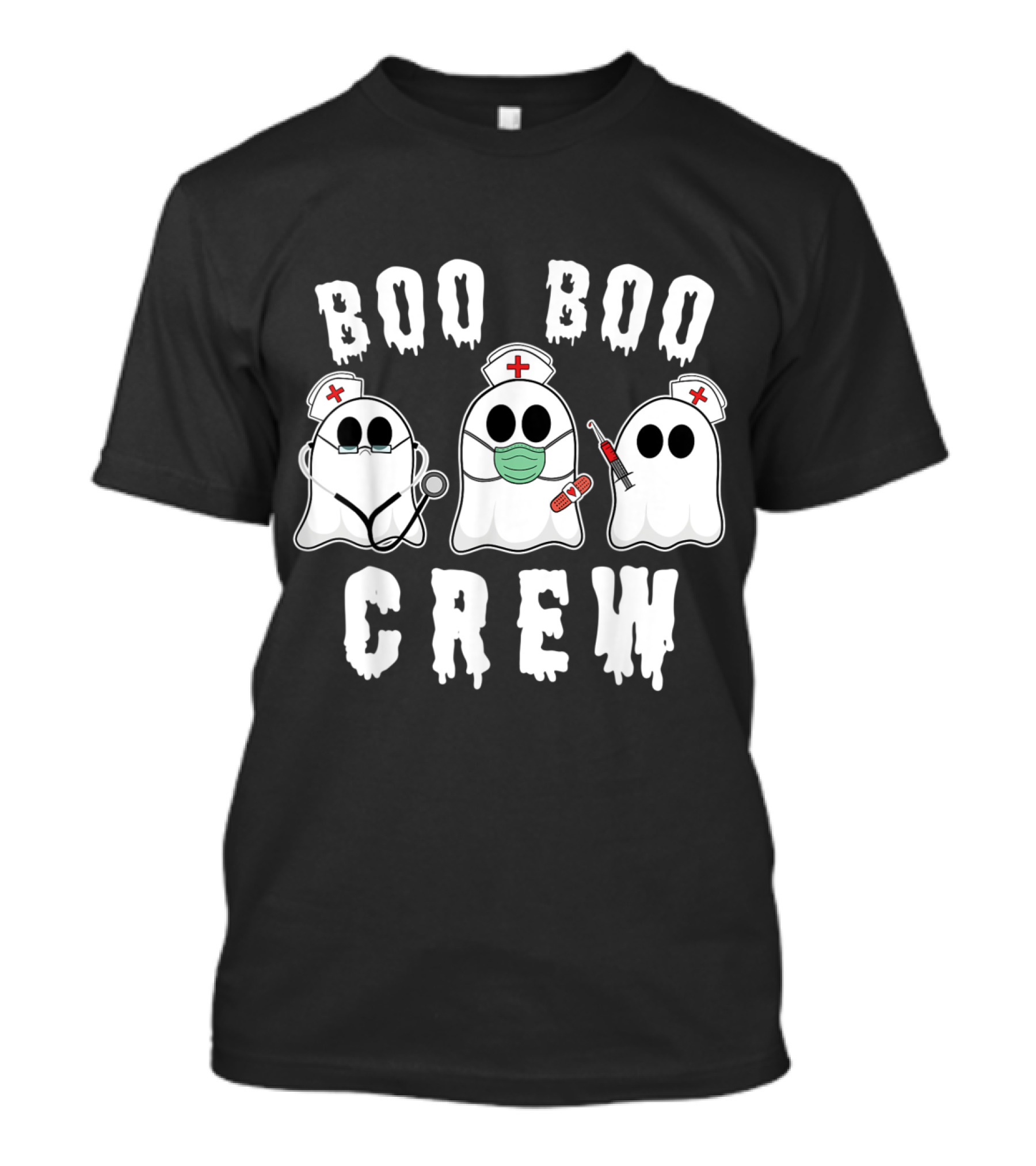 Boo Boo Crew Ghostly Nurse Trio Halloween Humor T-Shirt