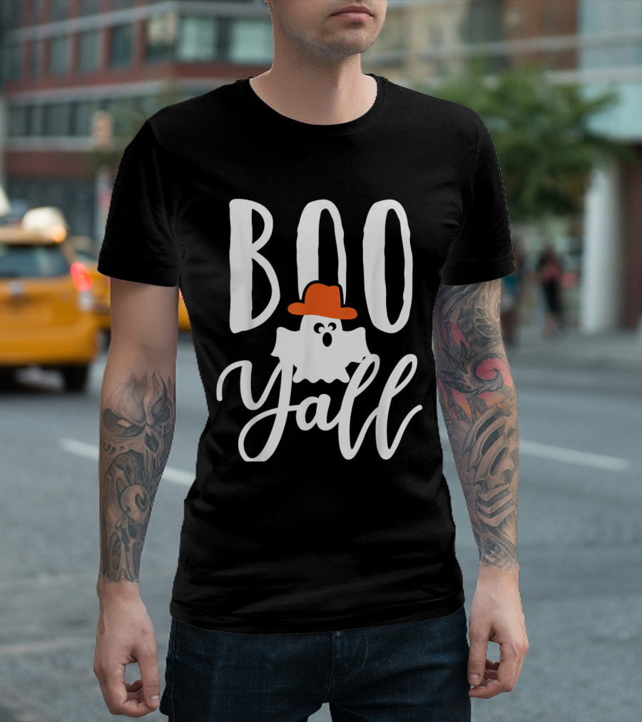 BOO Y'all Ghost With Orange Hat T-Shirt