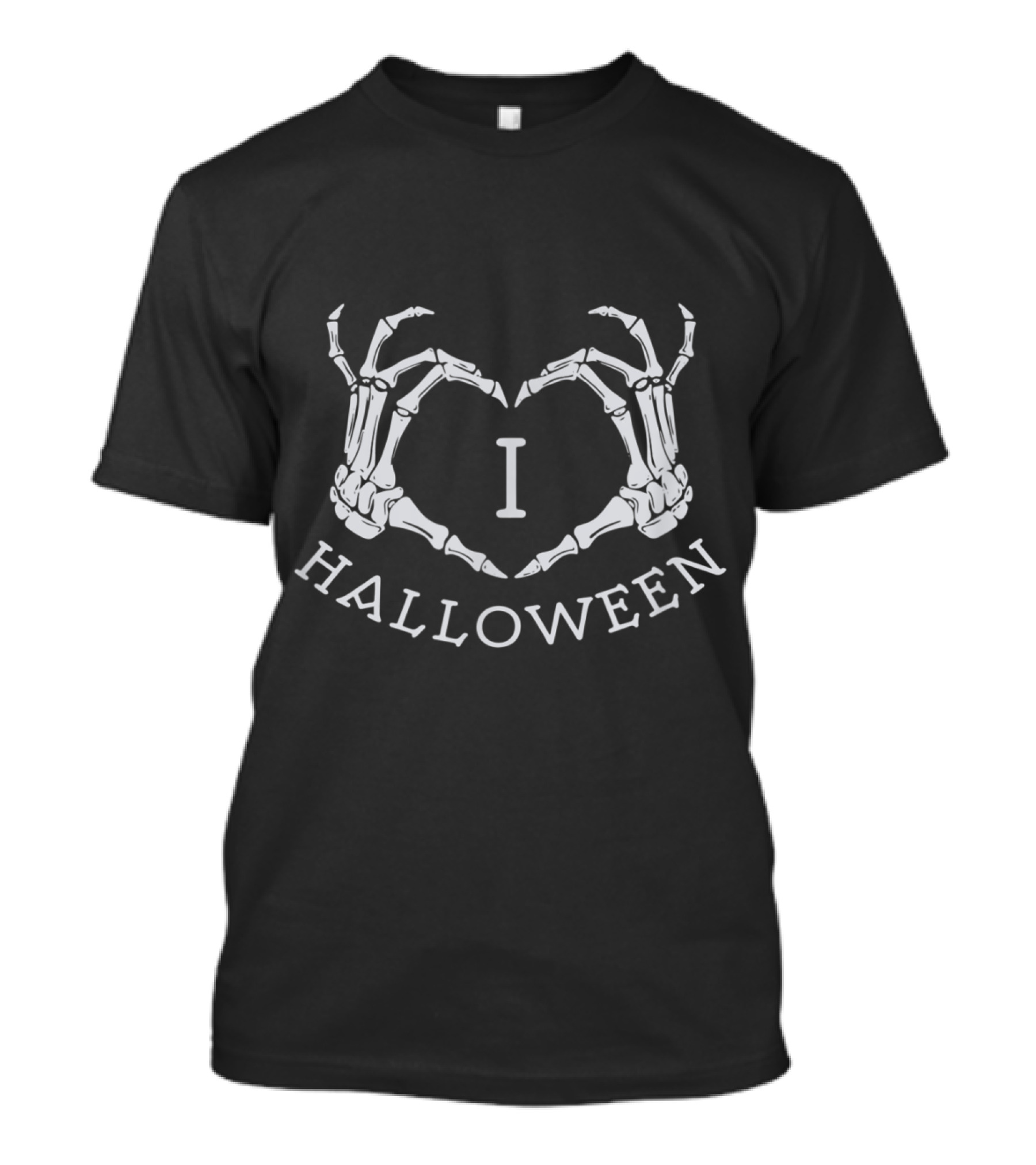 Skeleton Bone Hands Heart I Love Halloween Scary Costume Boo T-Shirt