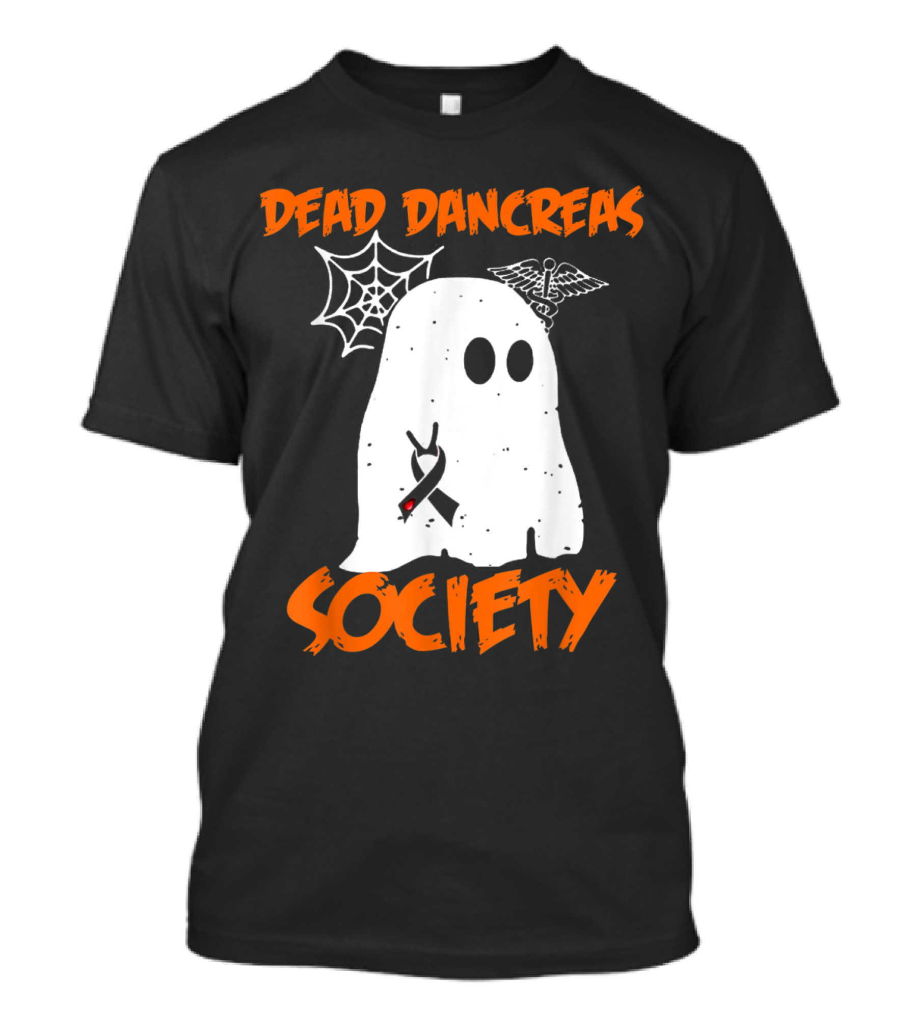 Dead Dancreas Society Ghost With Spiderweb And Medical T-Shirt
