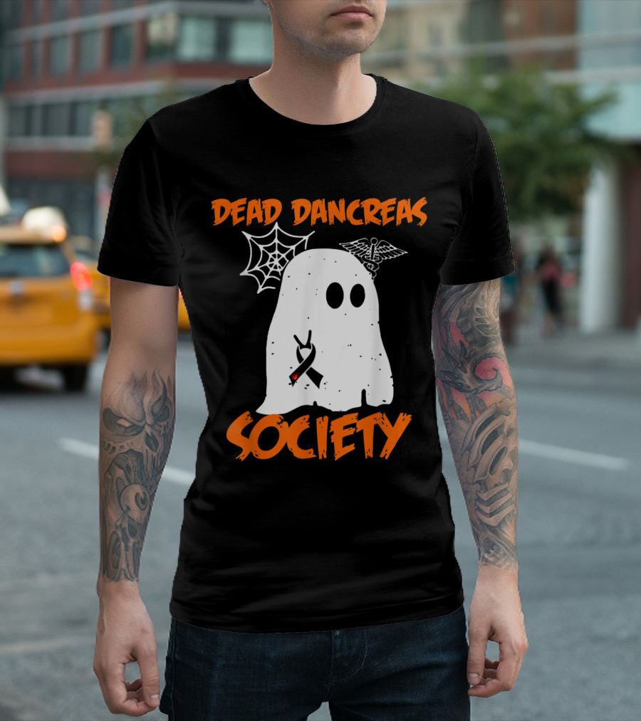Dead Dancreas Society Ghost With Spiderweb And Medical T-Shirt