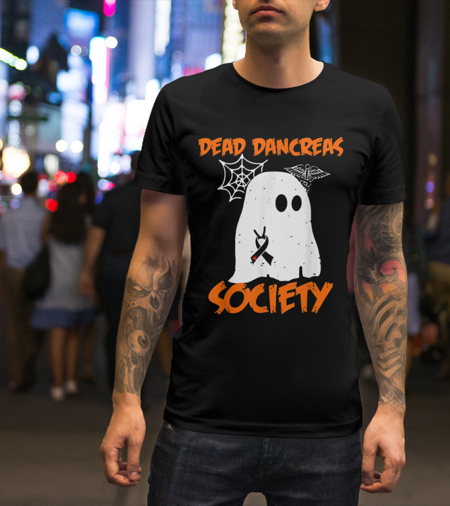 Dead Dancreas Society Ghost With Spiderweb And Medical T-Shirt