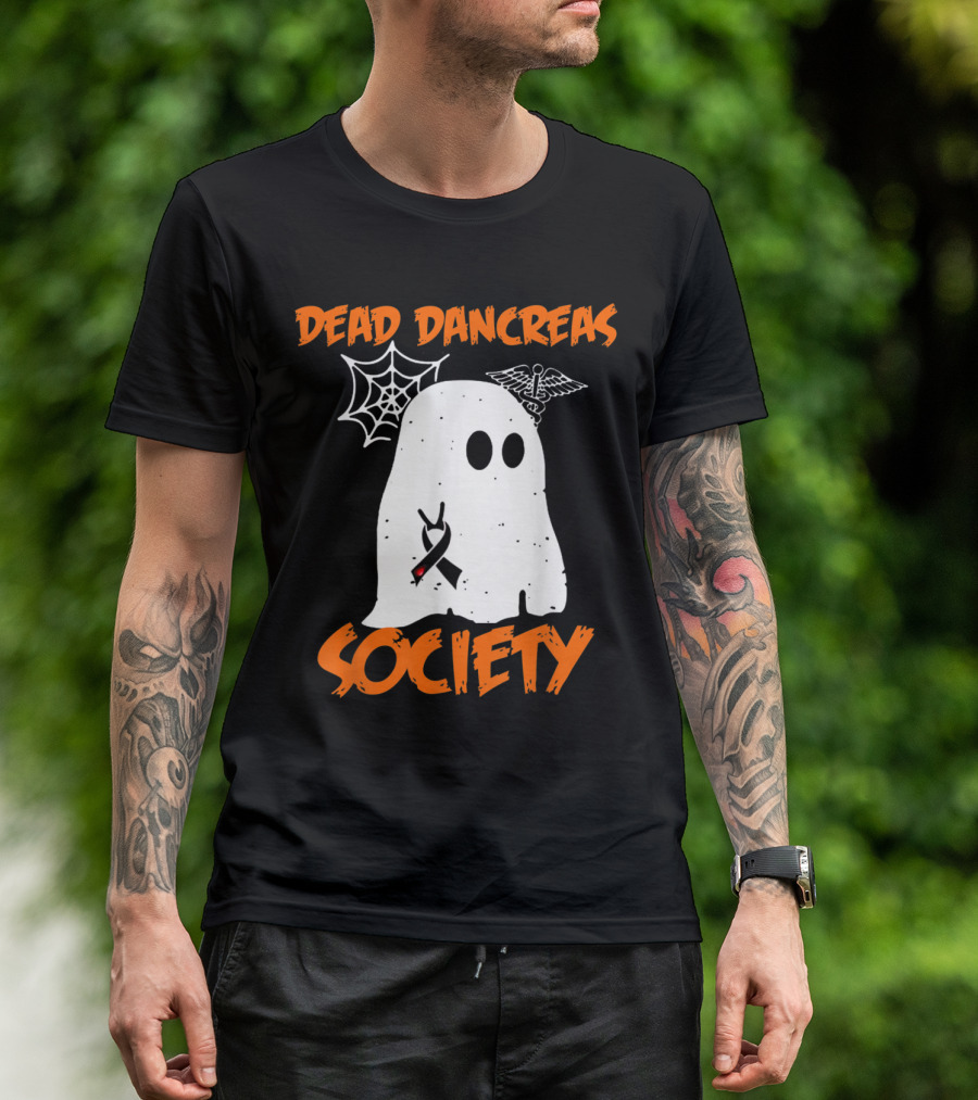Dead Dancreas Society Ghost With Spiderweb And Medical T-Shirt