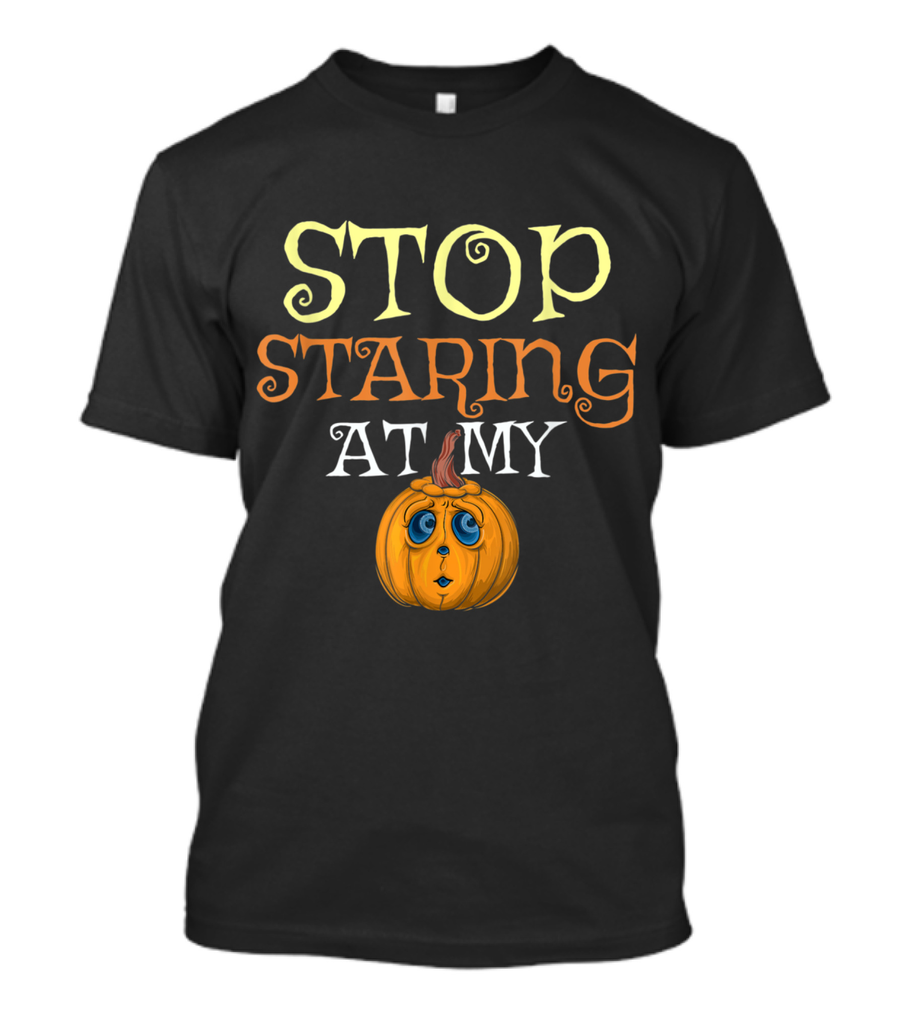 Stop Staring At My Funny Vintage Halloween Pumpkin T-Shirt